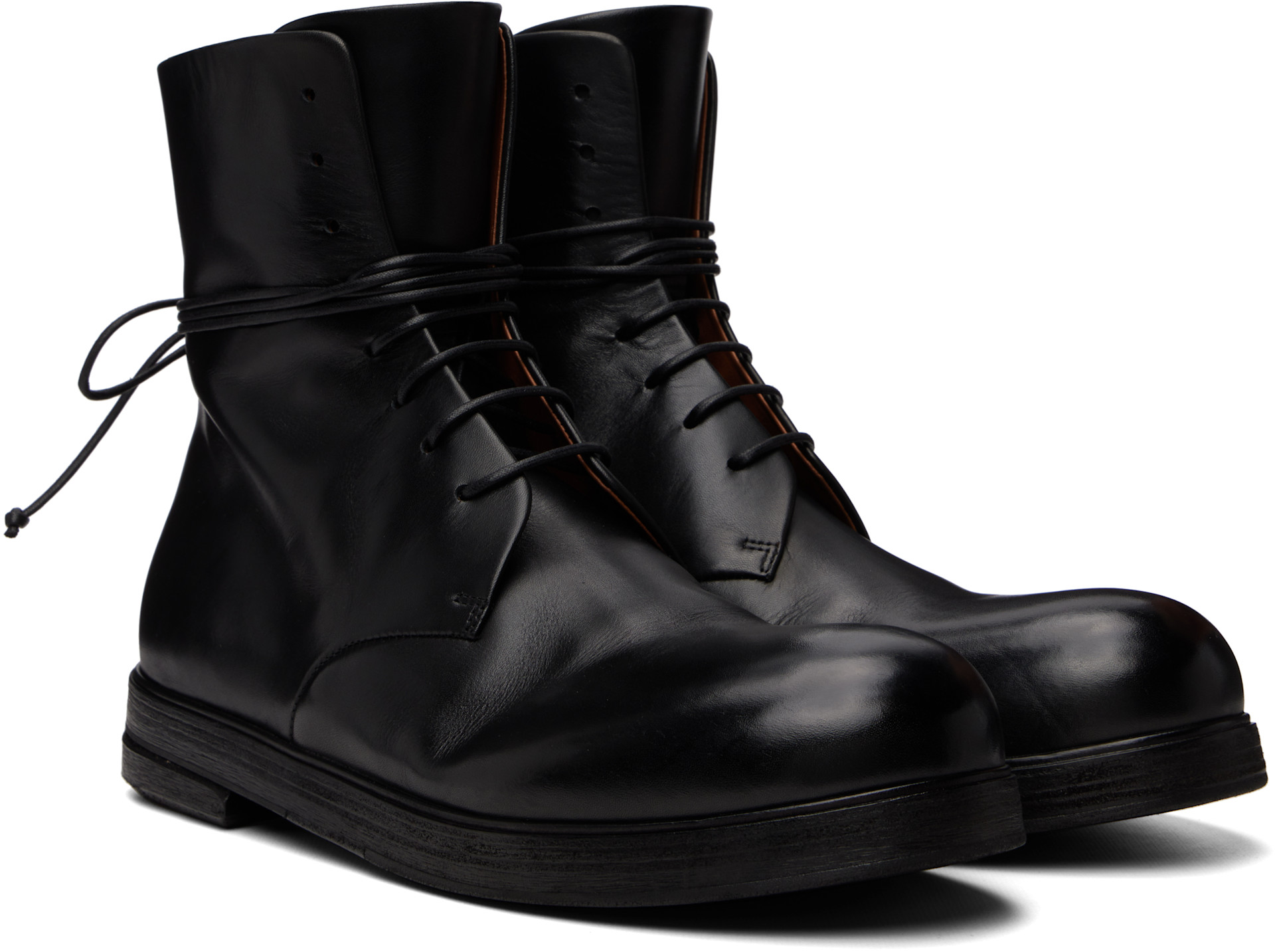 Marsèll: Black Zucca Zeppa Combat Boots | SSENSE