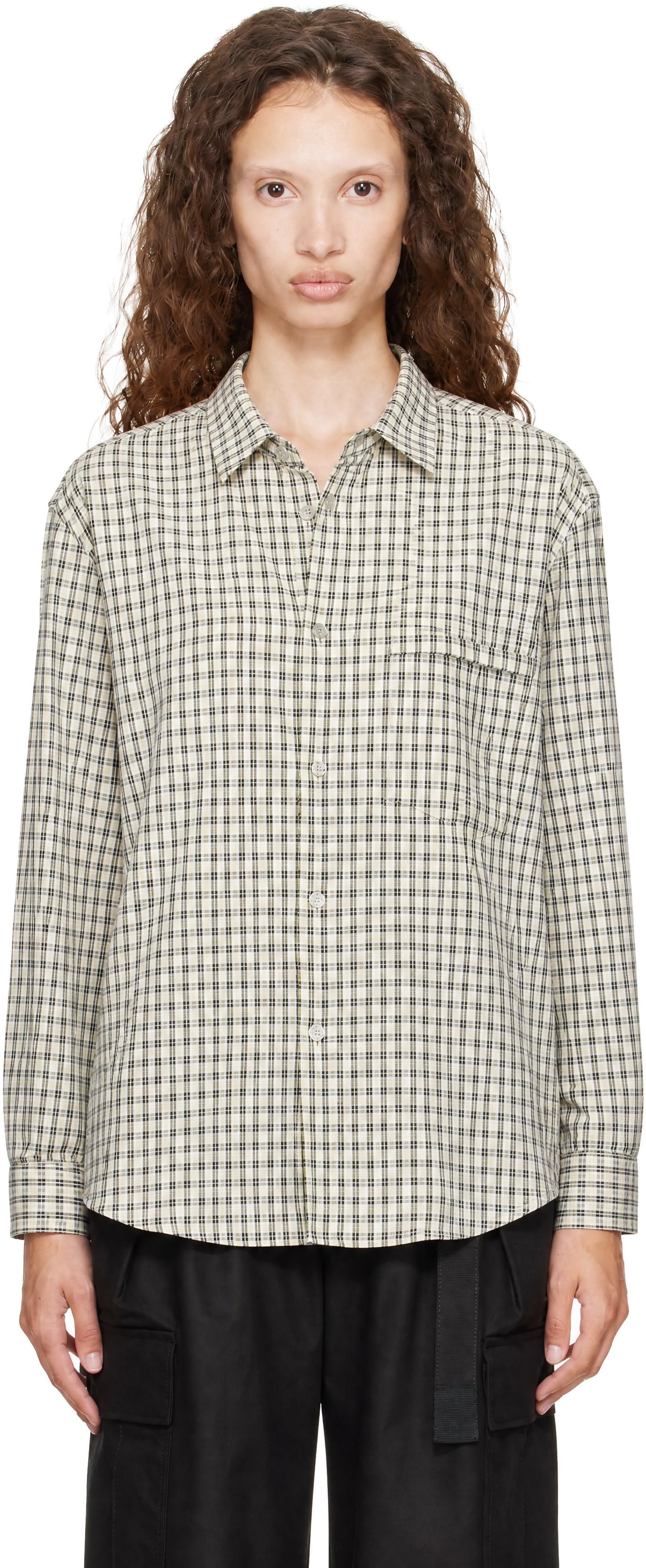 POST ARCHIVE FACTION (PAF): Gray & Yellow Archive Shirt | SSENSE