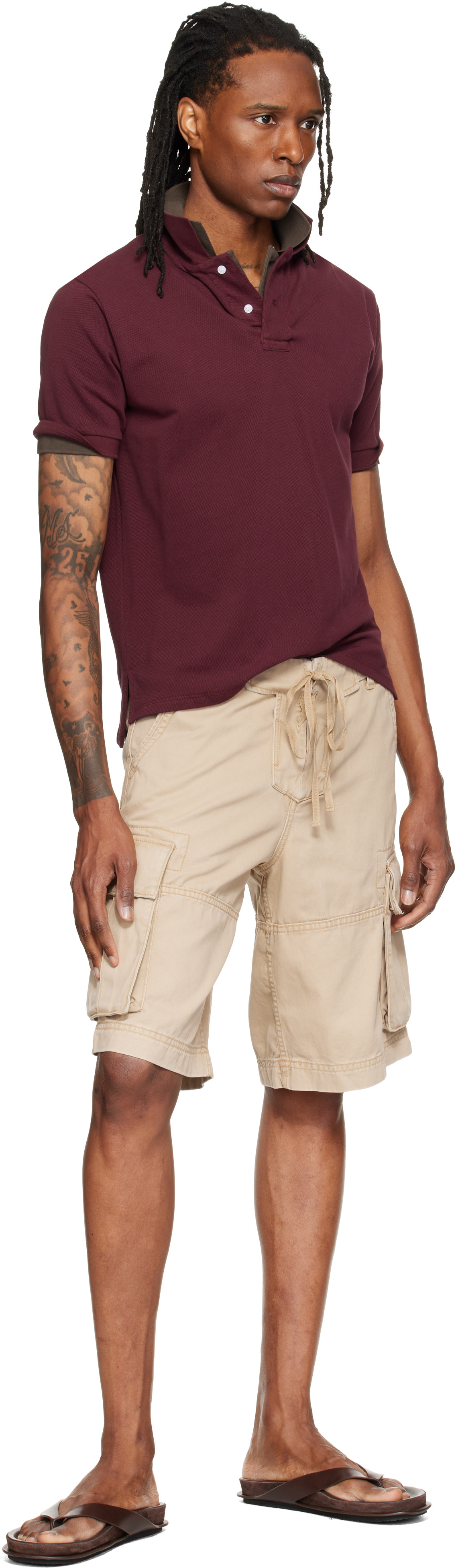 Raimundo Langlois - Beige Double Fly Cargo Shorts