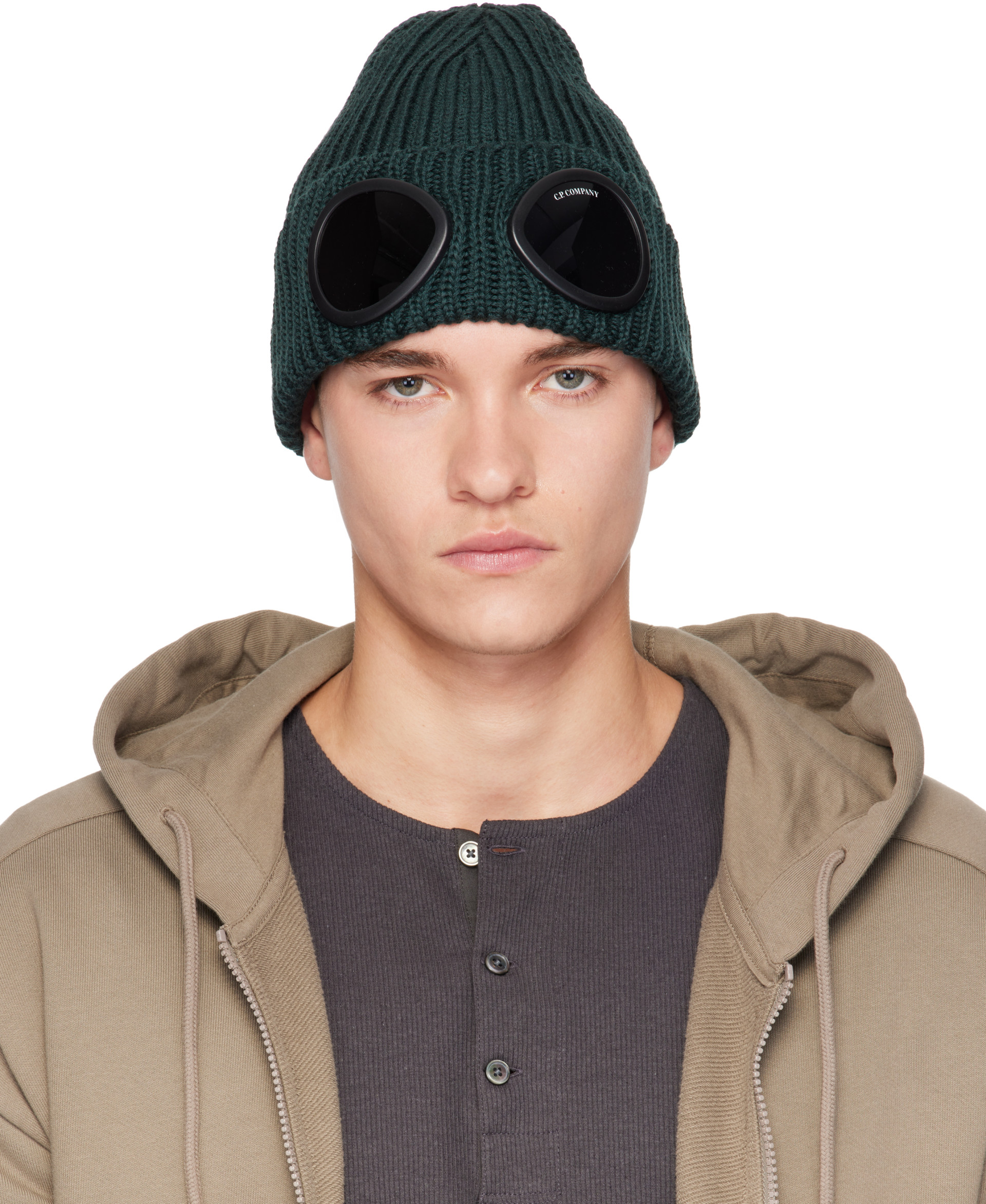 C.P. COMPANY Extrafine Merino Wool ビーニー C.P. Company: グリーン Goggle エクストラ ファイン メリノウール