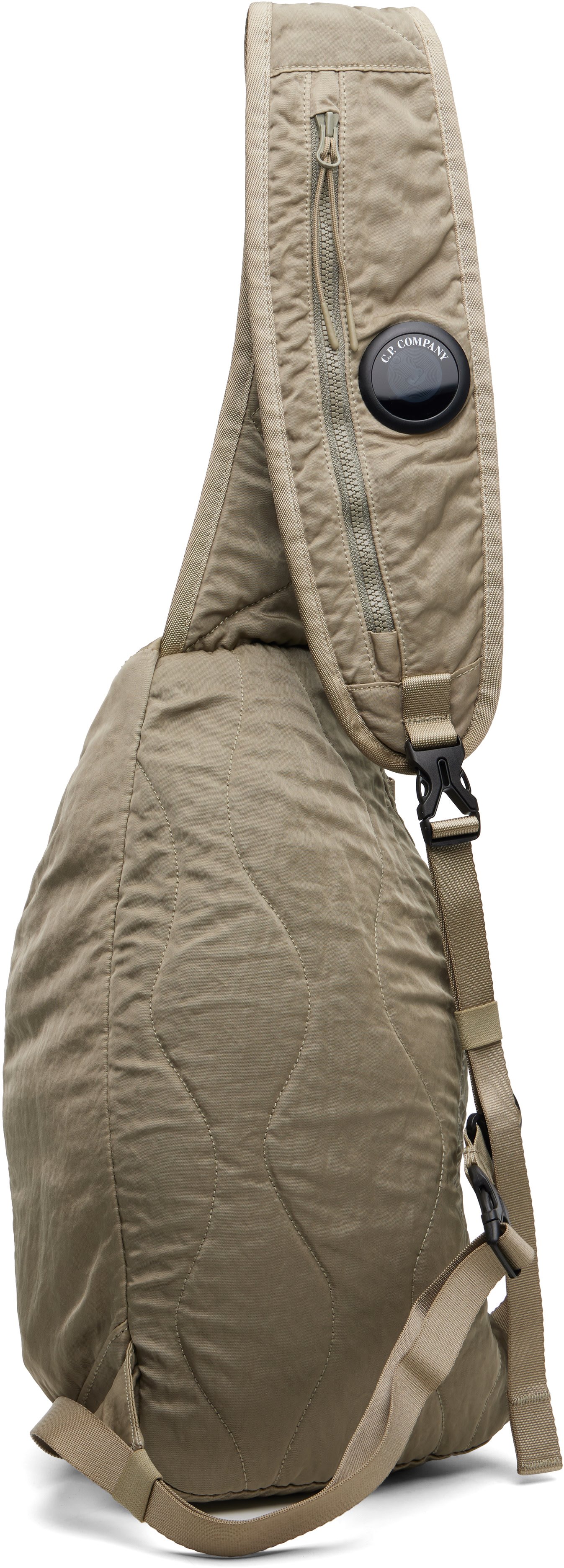 C.P. Company: Green Nylon B Lens Crossbody Bag | SSENSE Denmark