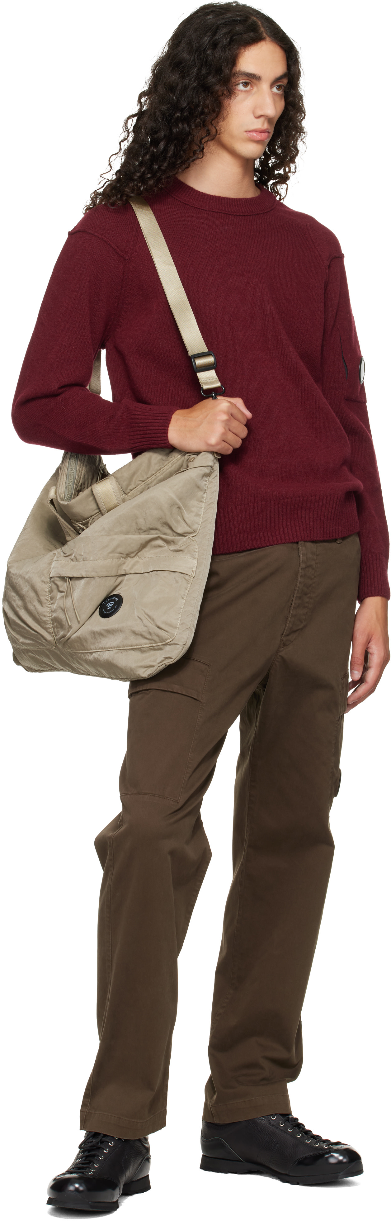 C.P. Company: Khaki Nylon B Lens Tote | SSENSE