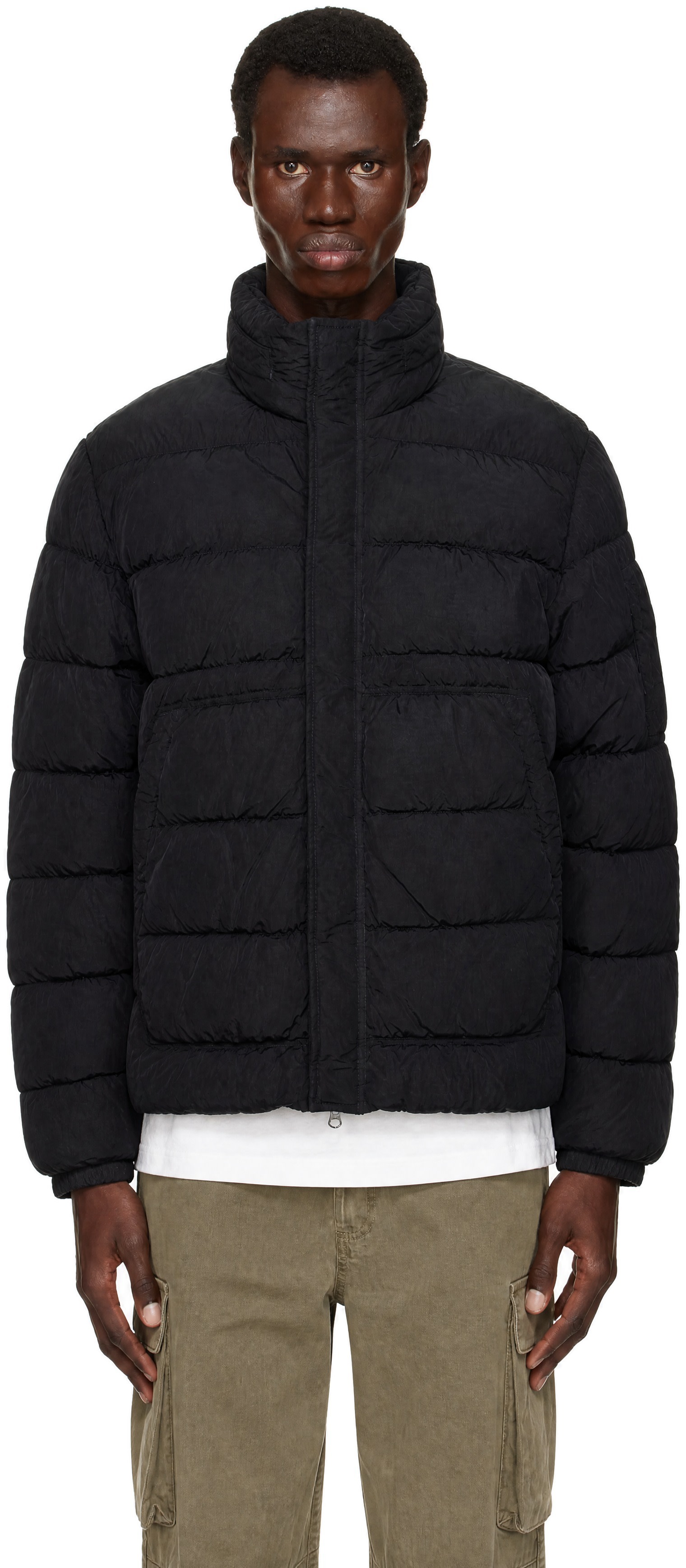 C.P. COMPANY GOGGLE JACKET ダウンジャケット C.P. Company: ブラックChrome-R Hooded Goggle Lens ダウンジャケット