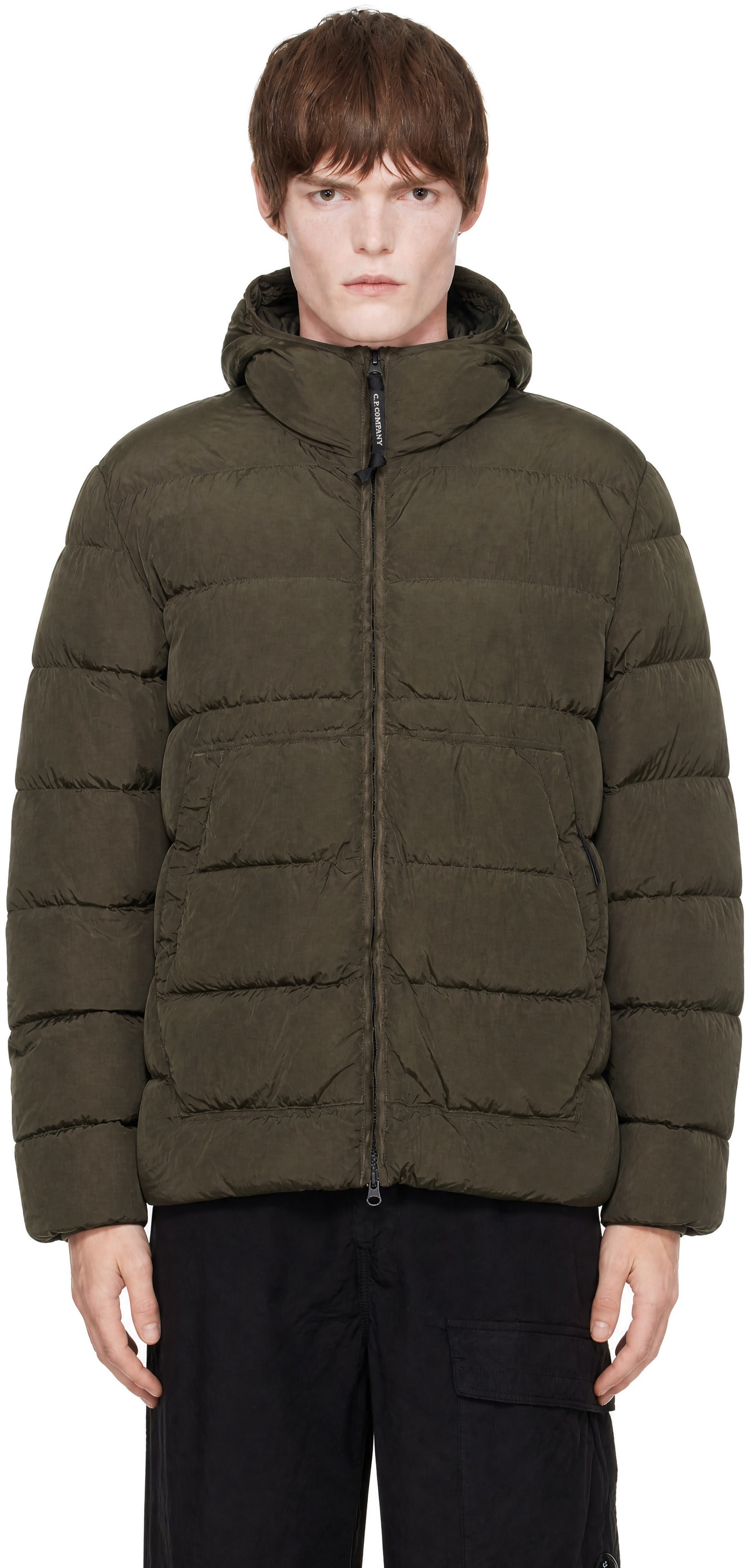 C.P. Company - Khaki Chrome-R Goggle Down Jacket