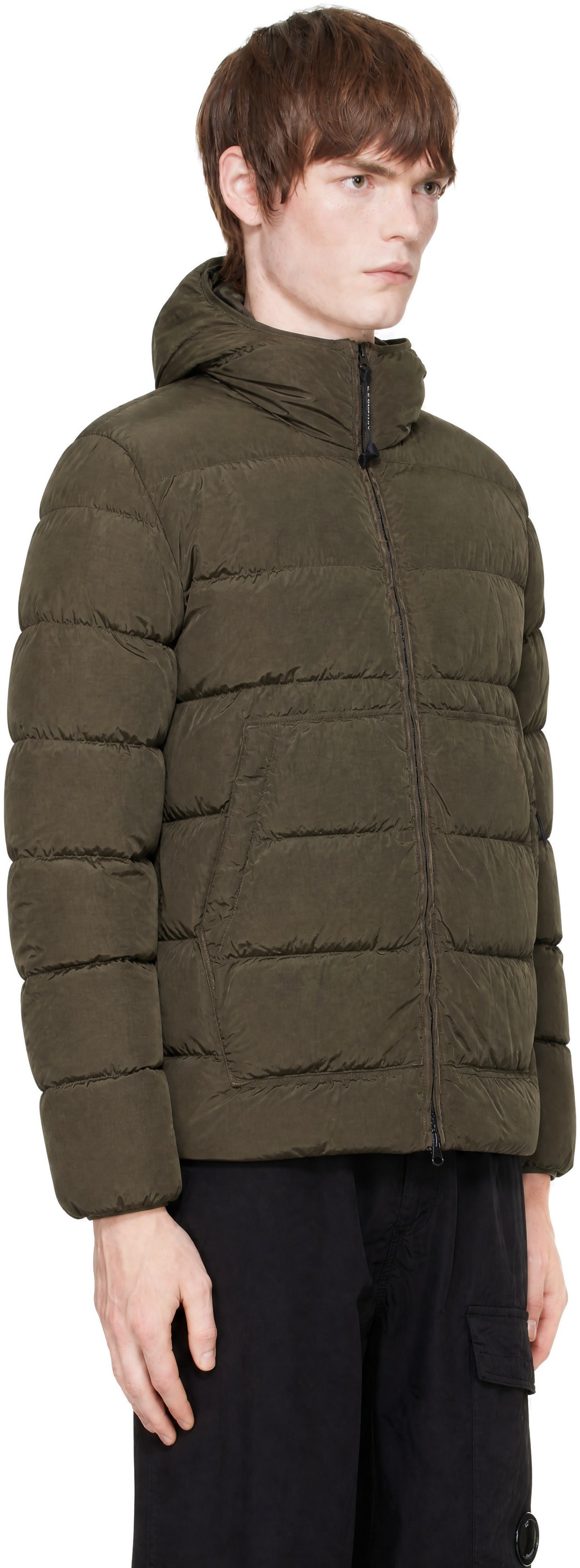 C.P. Company - Khaki Chrome-R Goggle Down Jacket