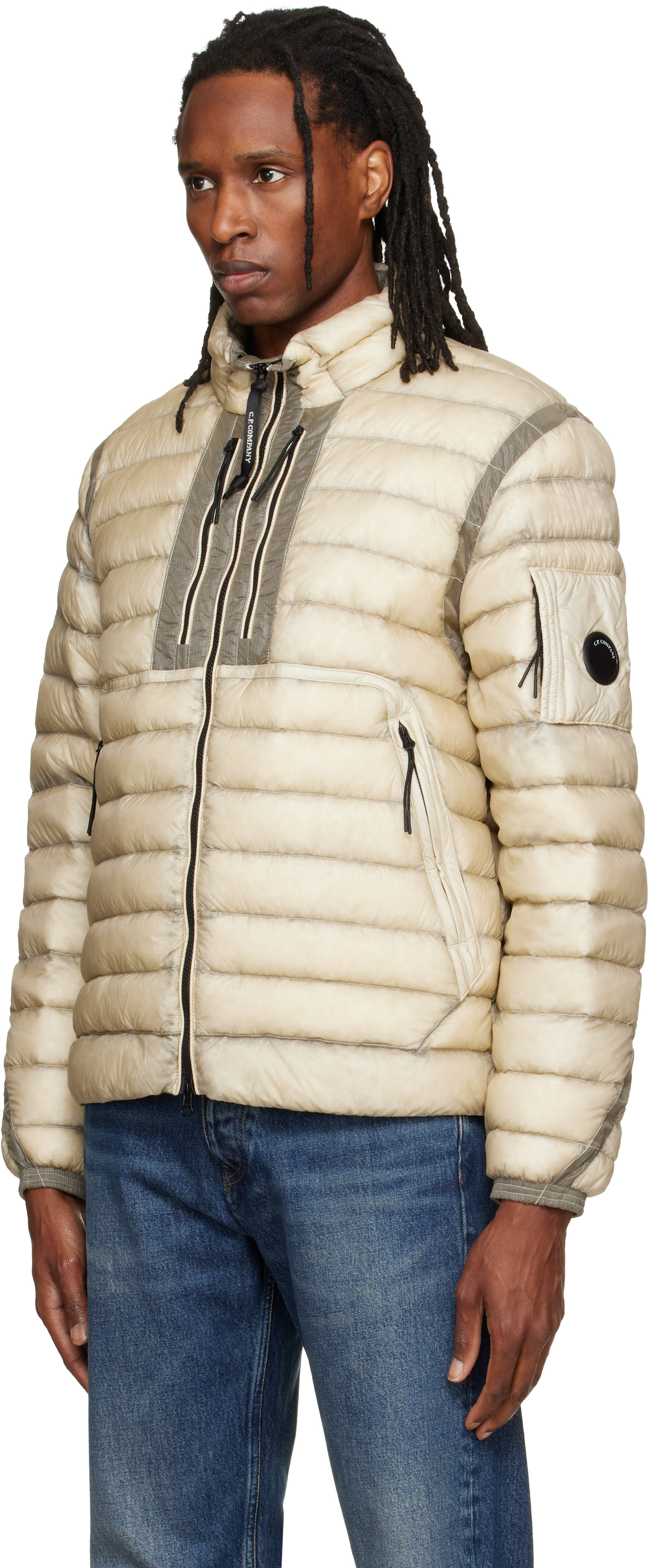 C.P. Company - Beige D.D. Shell Lens Down Jacket