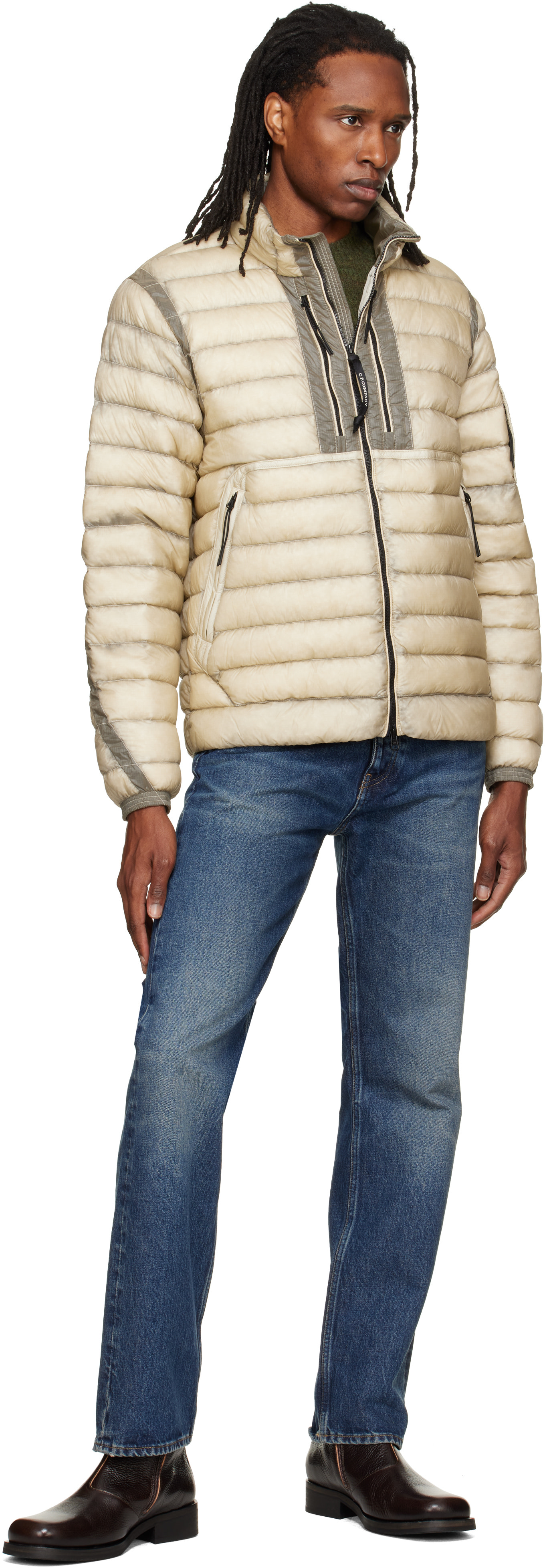 C.P. Company - Beige D.D. Shell Lens Down Jacket