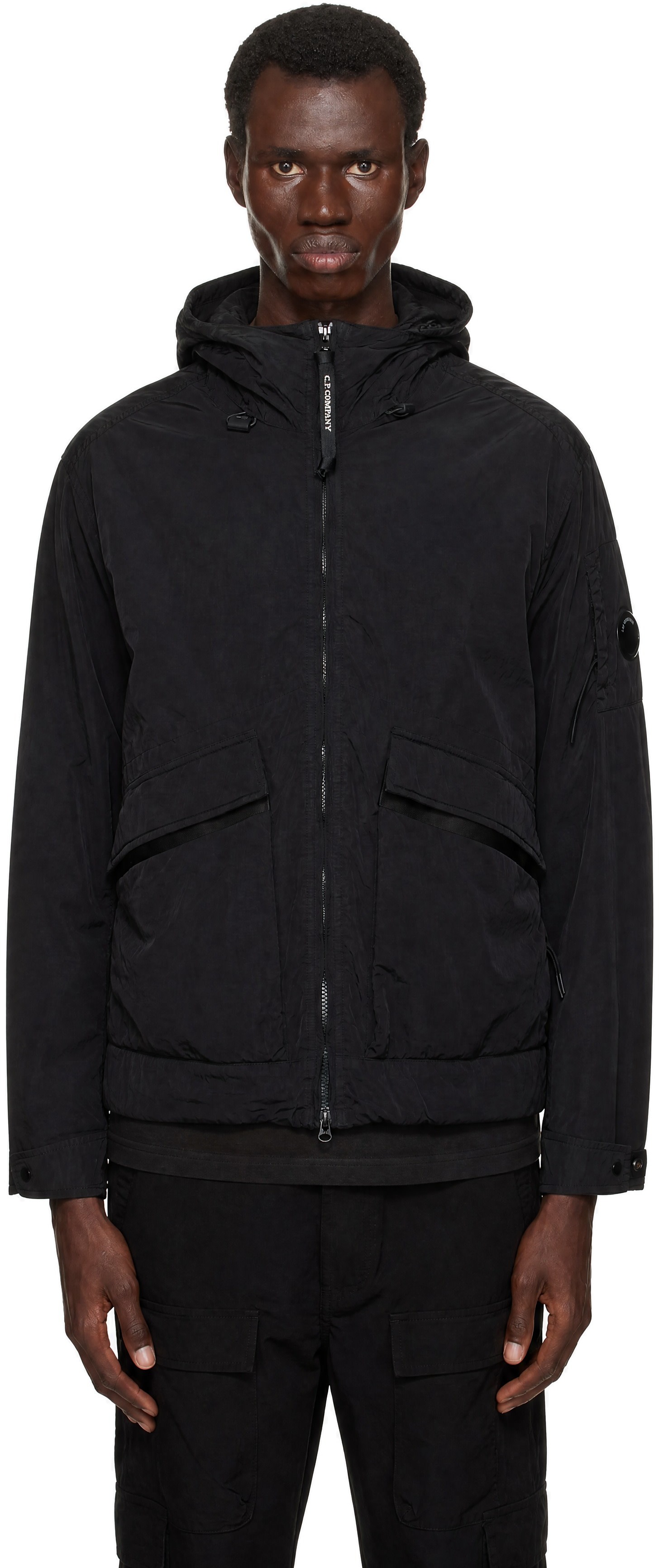 C.P. Company - Black Heavy Chrome-R Padded Goggle Jacket
