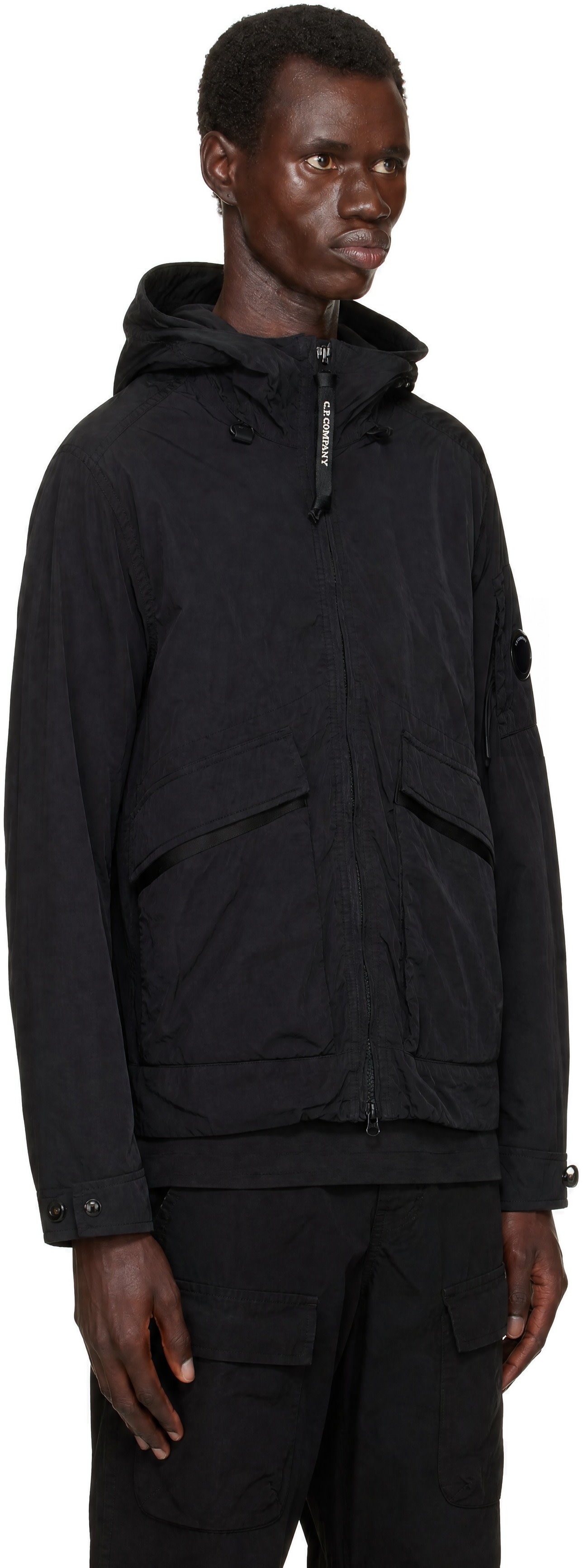 C.P. Company - Black Heavy Chrome-R Padded Goggle Jacket