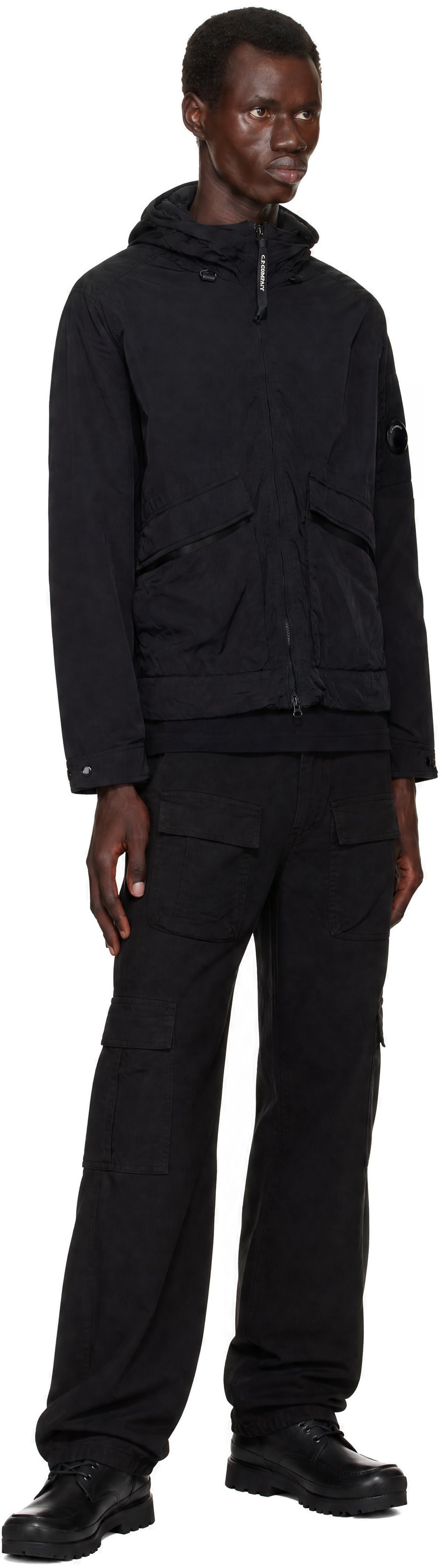 C.P. Company - Black Heavy Chrome-R Padded Goggle Jacket