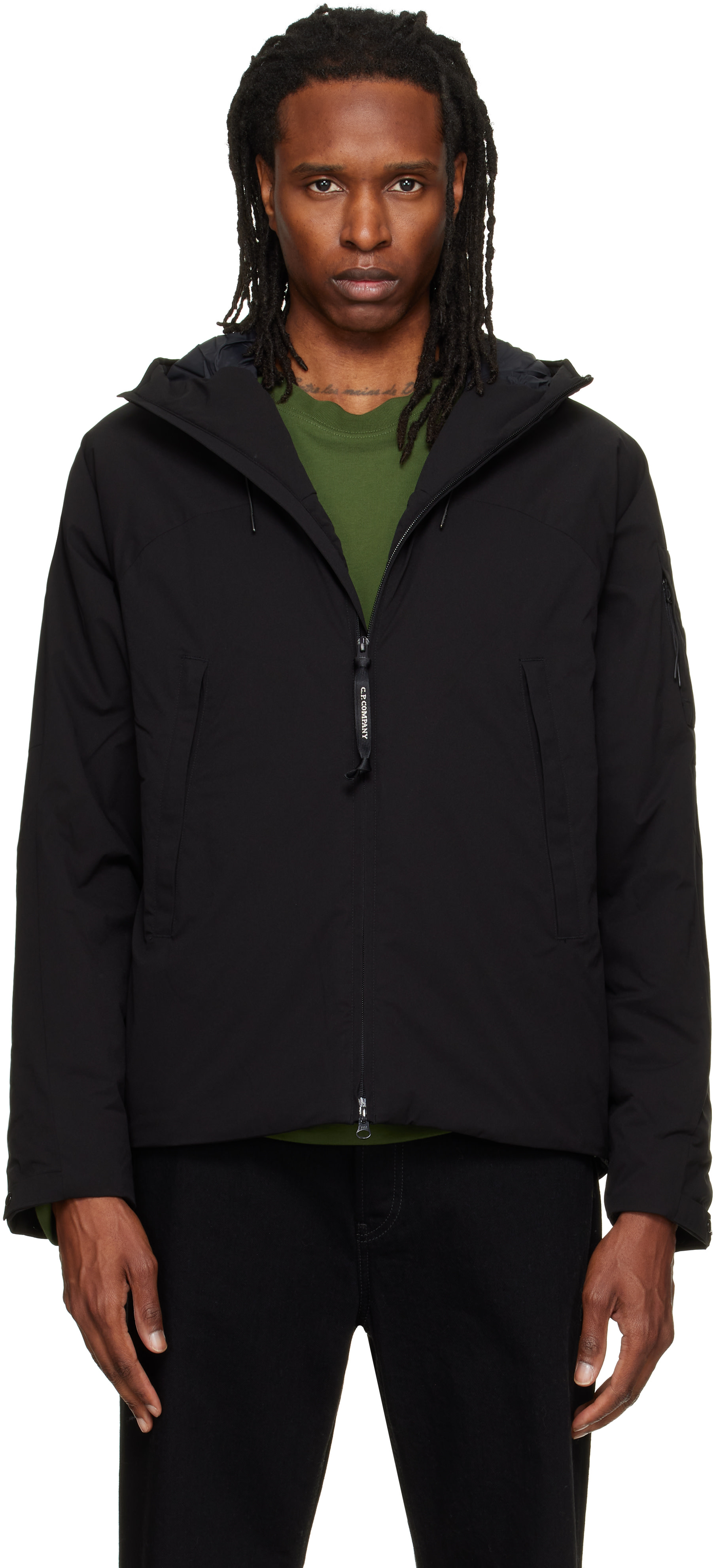 C.P. Company - Black Pro-Tek Primaloft Silver Hooded Jacket