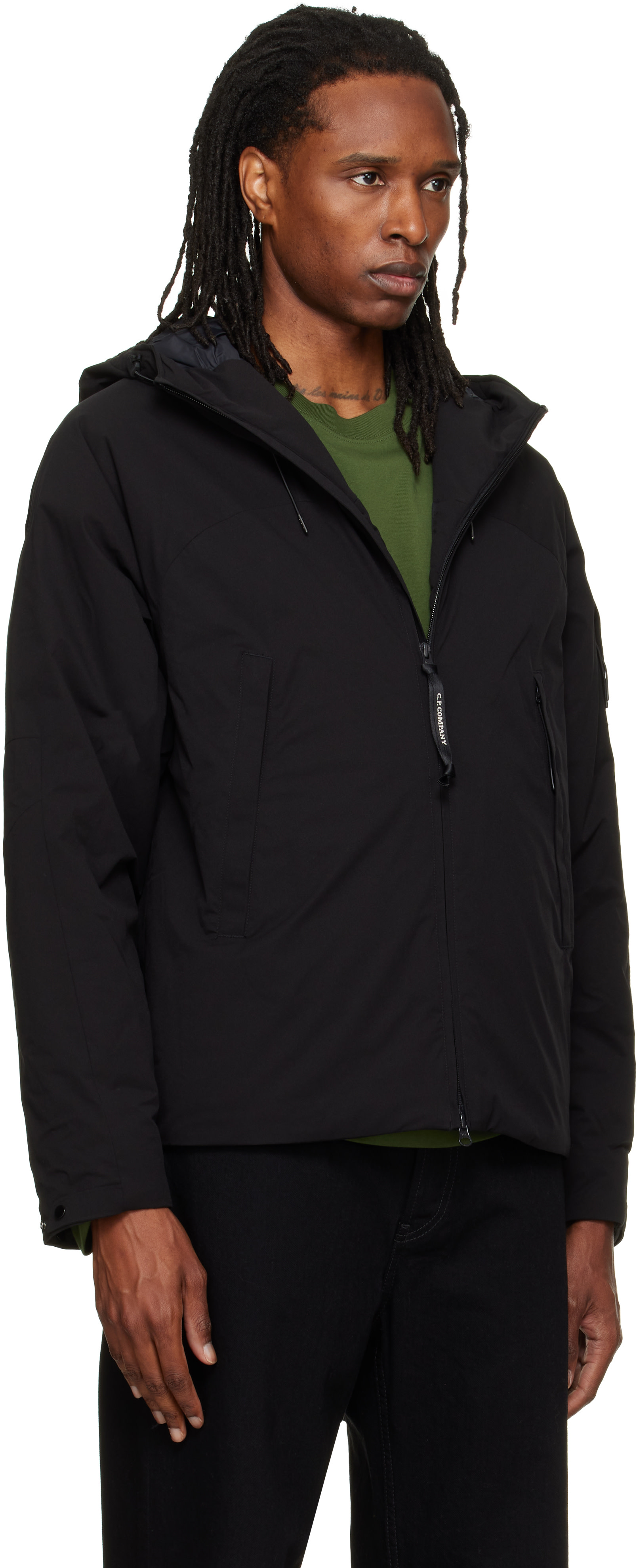 C.P. Company - Black Pro-Tek Primaloft Silver Hooded Jacket