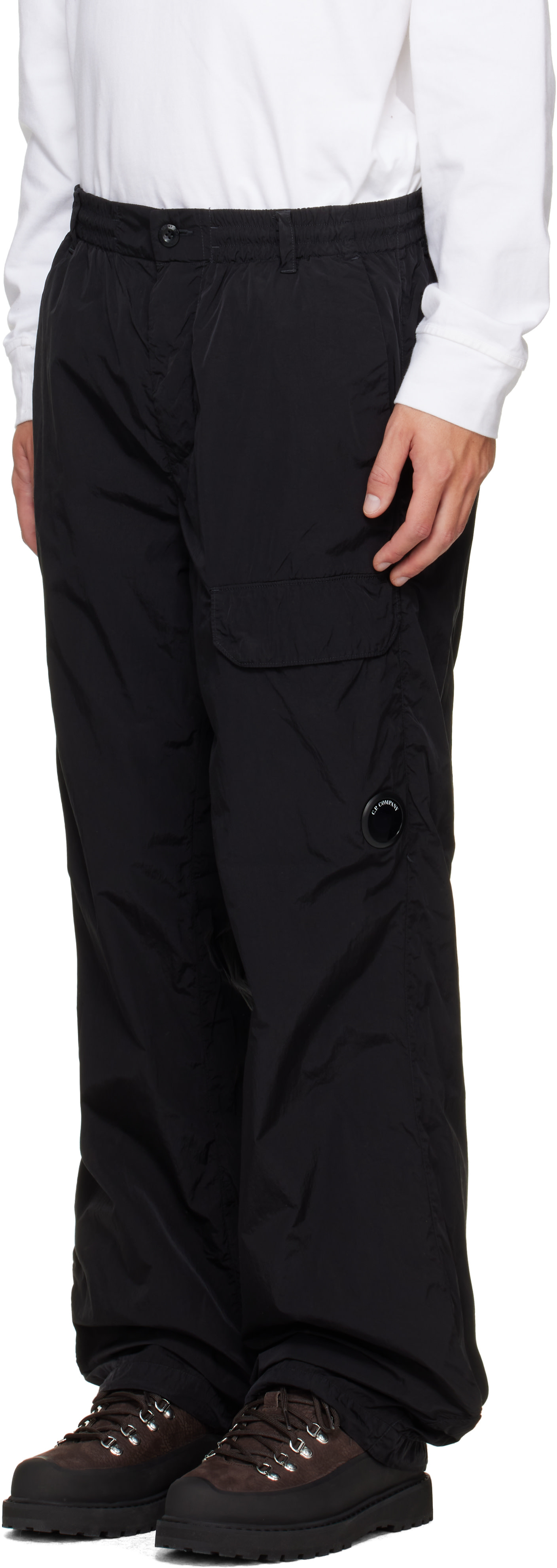 C.P. Company: Black Chrome-R Regular Lens Cargo Pants | SSENSE Canada