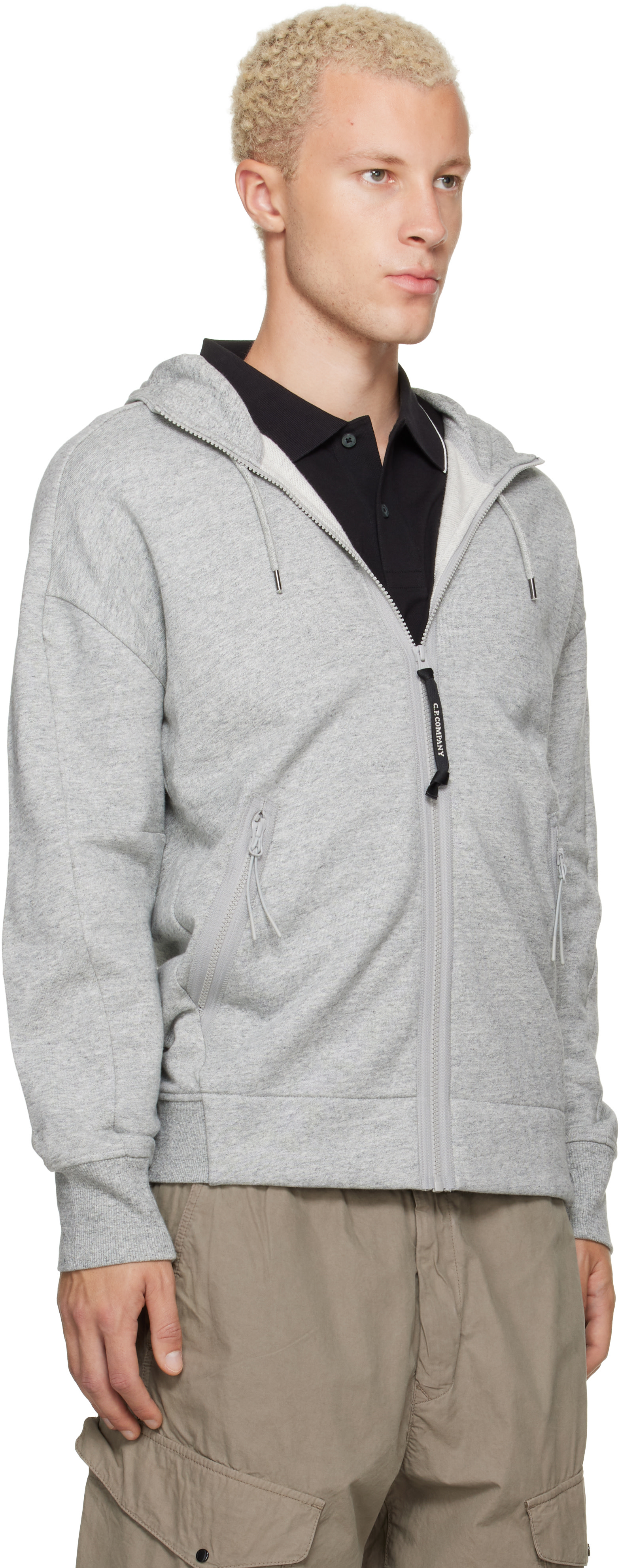 grey cp company fleece jacket