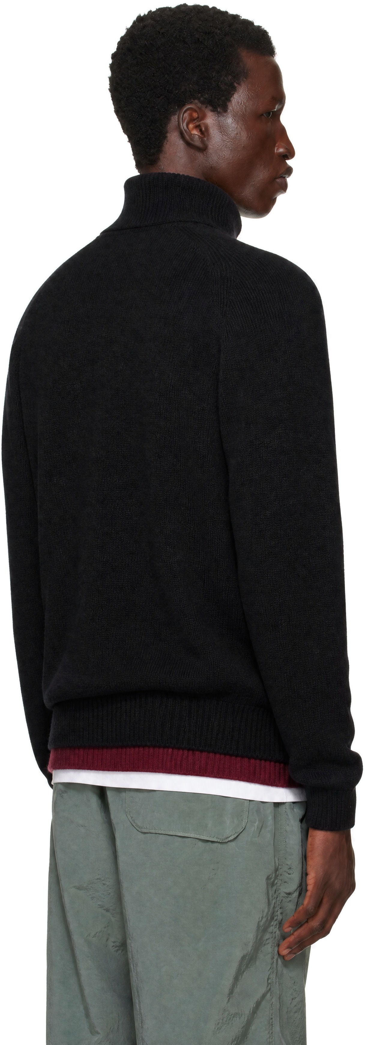 C.P. Company - Black Lambswool GRS Half Button Sweater