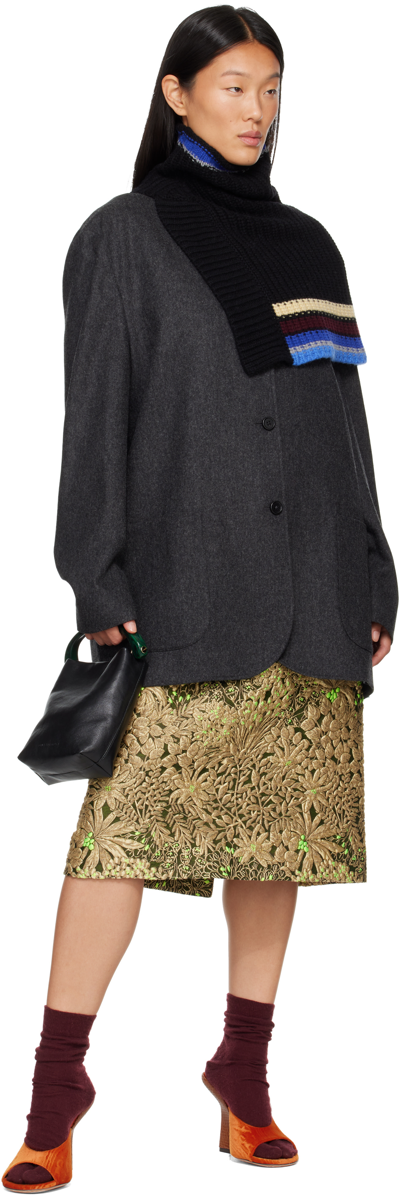 Dries Van Noten - 블랙 울 숄 칼라