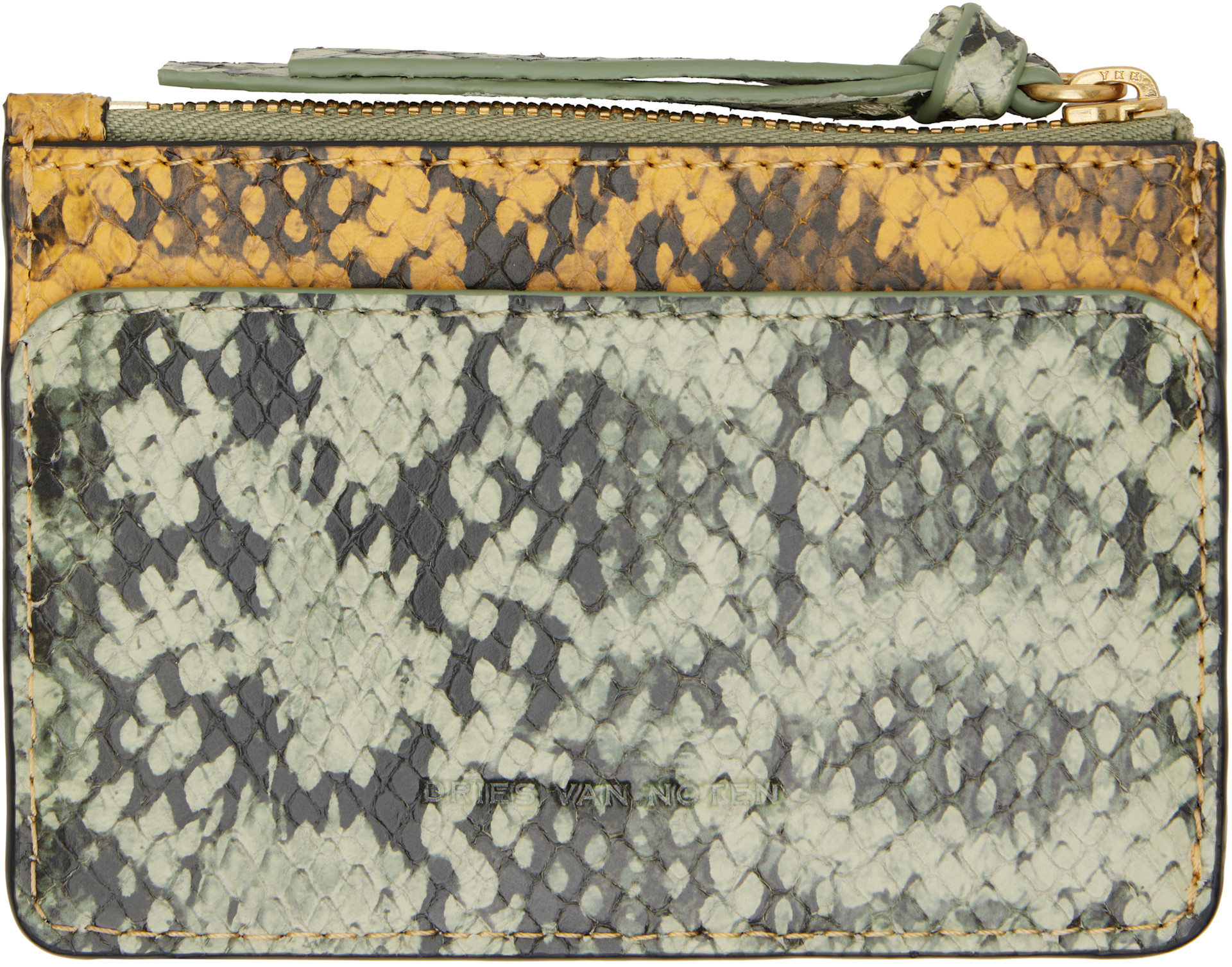 小物 Dries van noten CARD/COIN CASE Dries Van Noten: Yellow Leather Card Holder | SSENSE