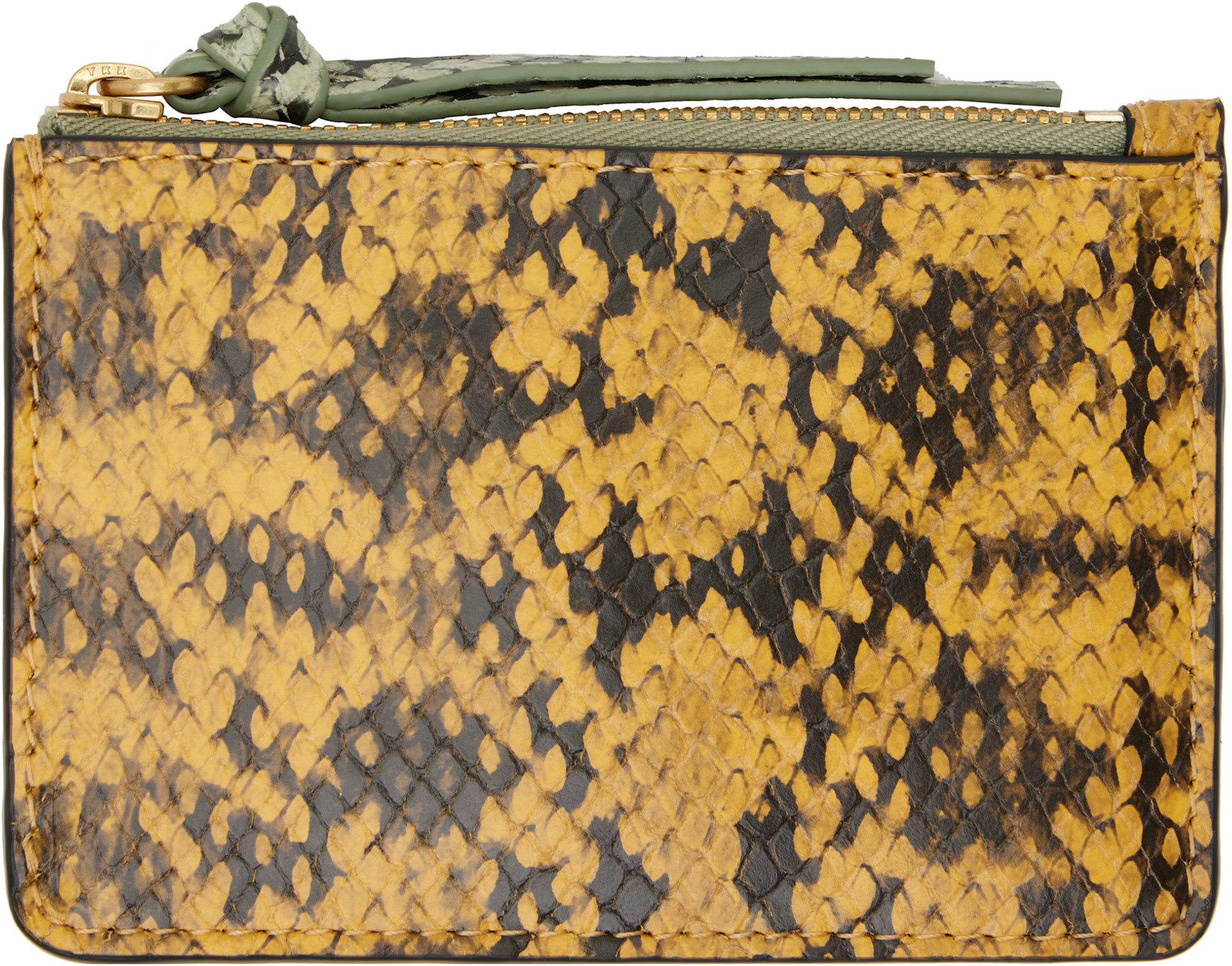 小物 Dries van noten CARD/COIN CASE Dries Van Noten: Yellow Leather Card Holder | SSENSE