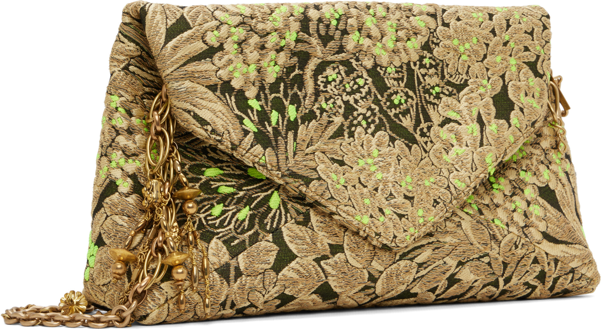 Dries Van Noten - Moyen sac enveloppe vert