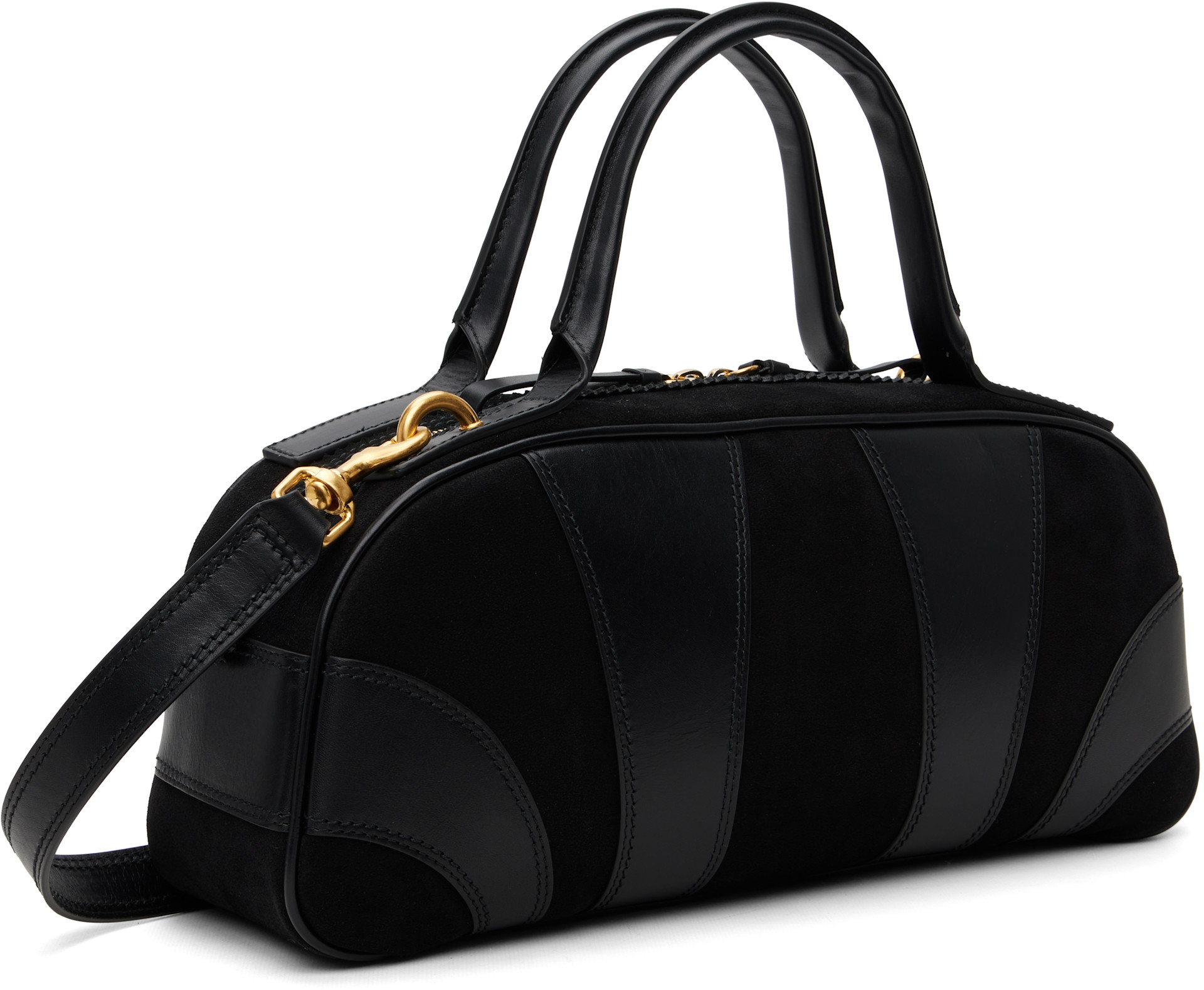 Dries Van Noten - Sac de bowling horizontal noir