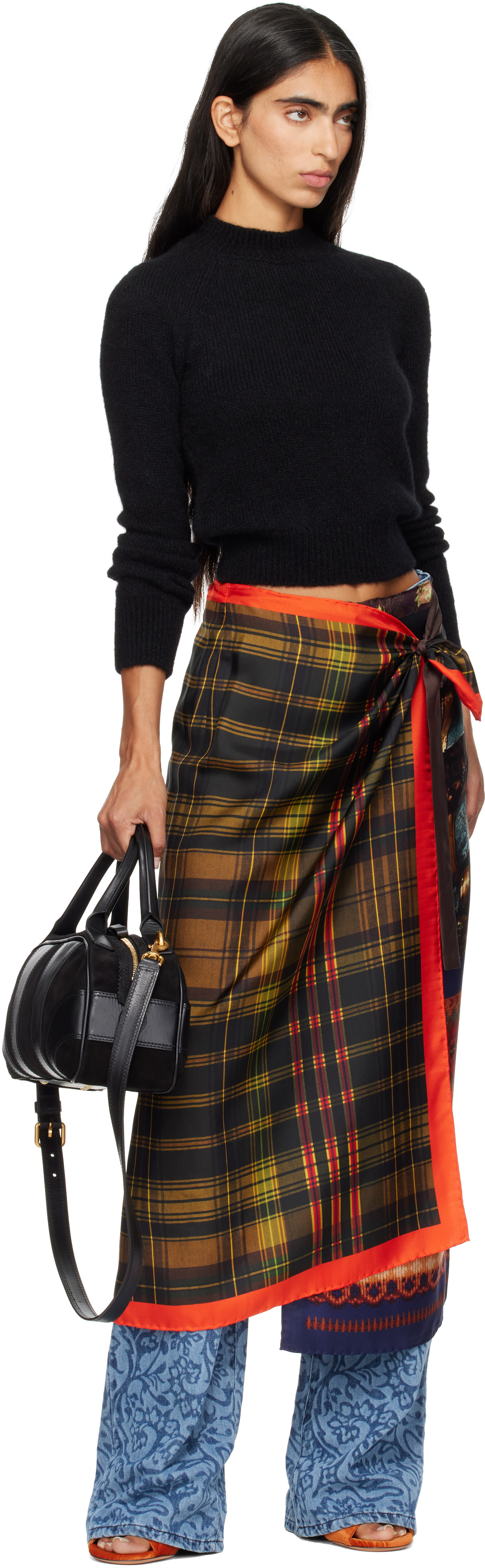 Dries Van Noten - Sac de bowling horizontal noir