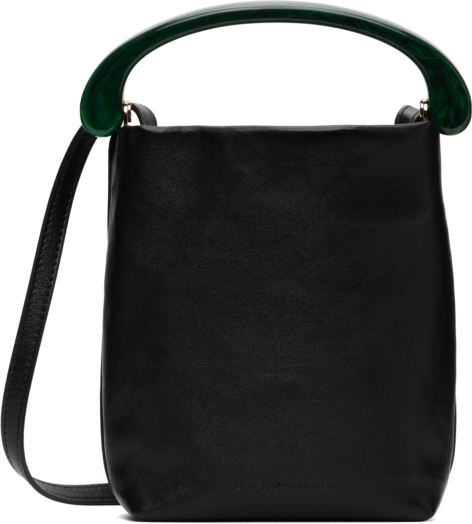 Dries Van Noten - Micro sac noir en cuir