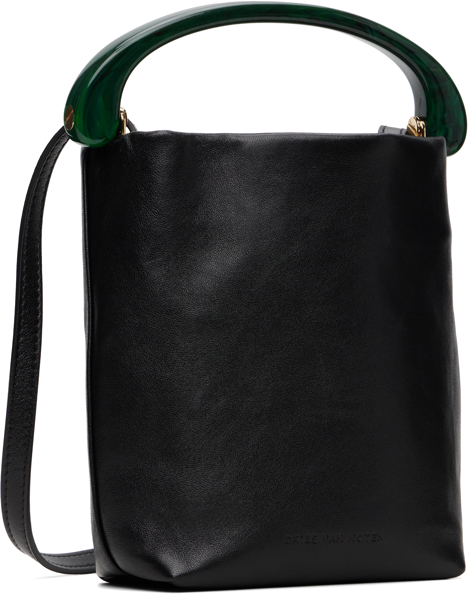 Dries Van Noten - Micro sac noir en cuir