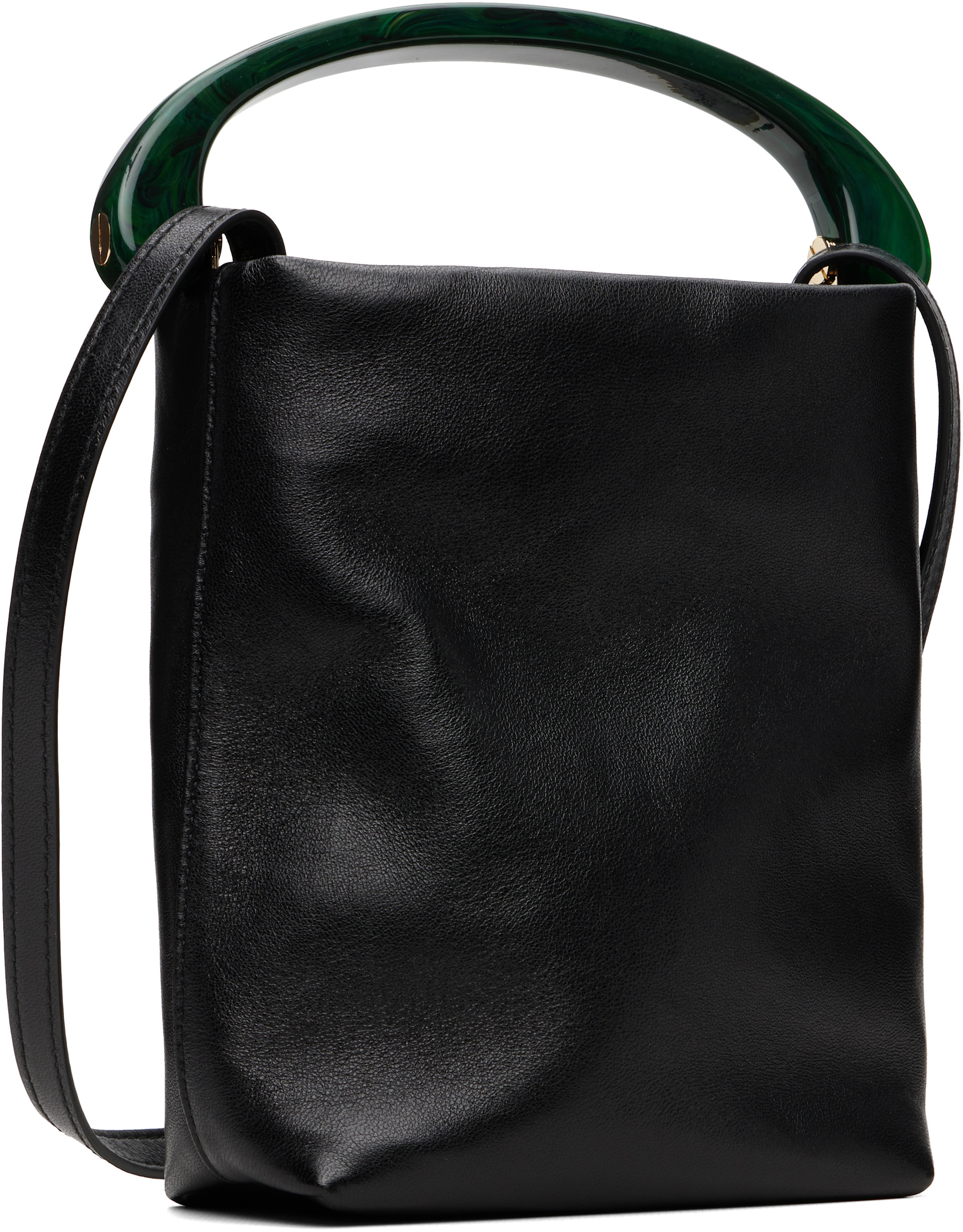 Dries Van Noten - Micro sac noir en cuir
