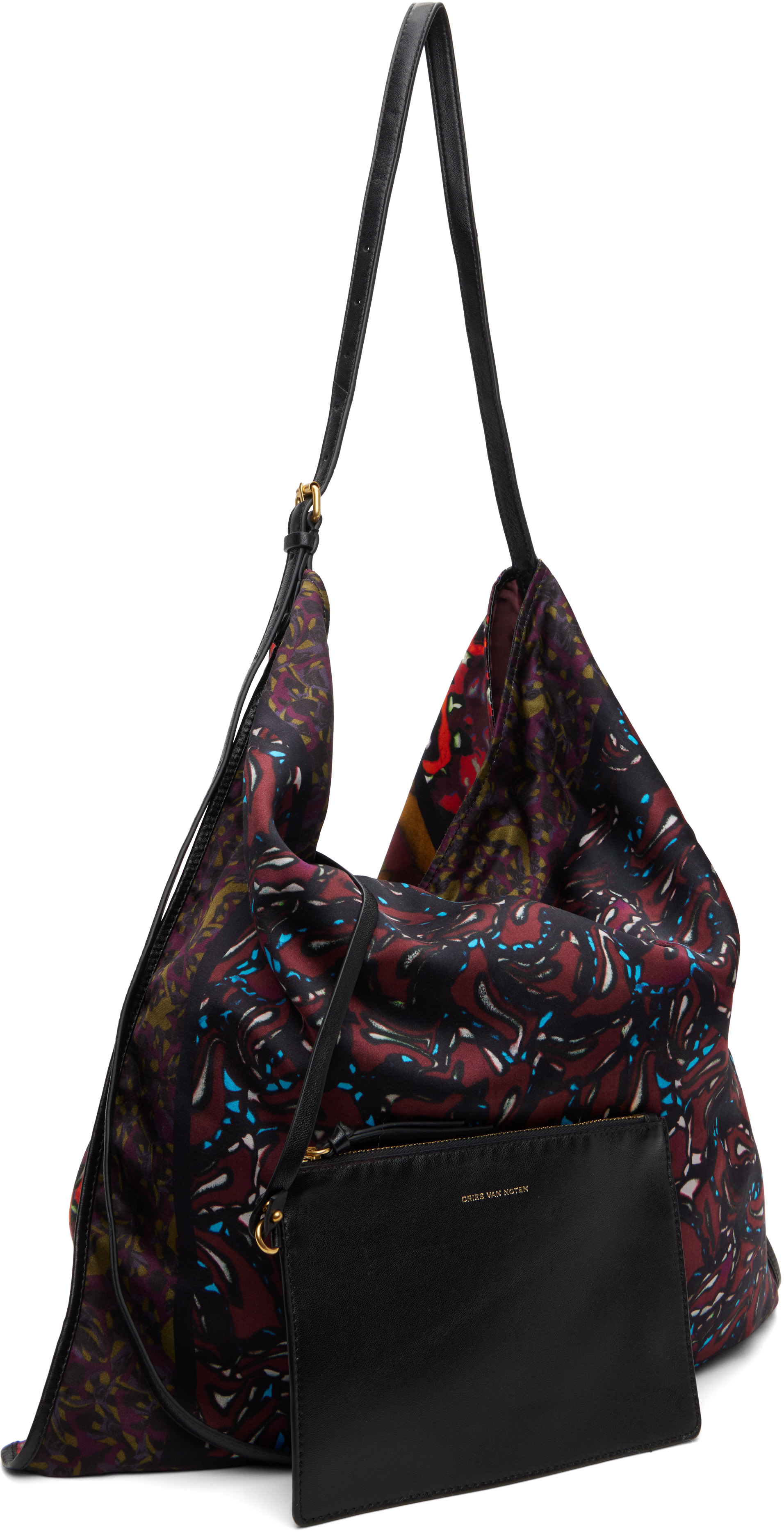 Dries Van Noten: Burgundy Large Scarf Tote | SSENSE