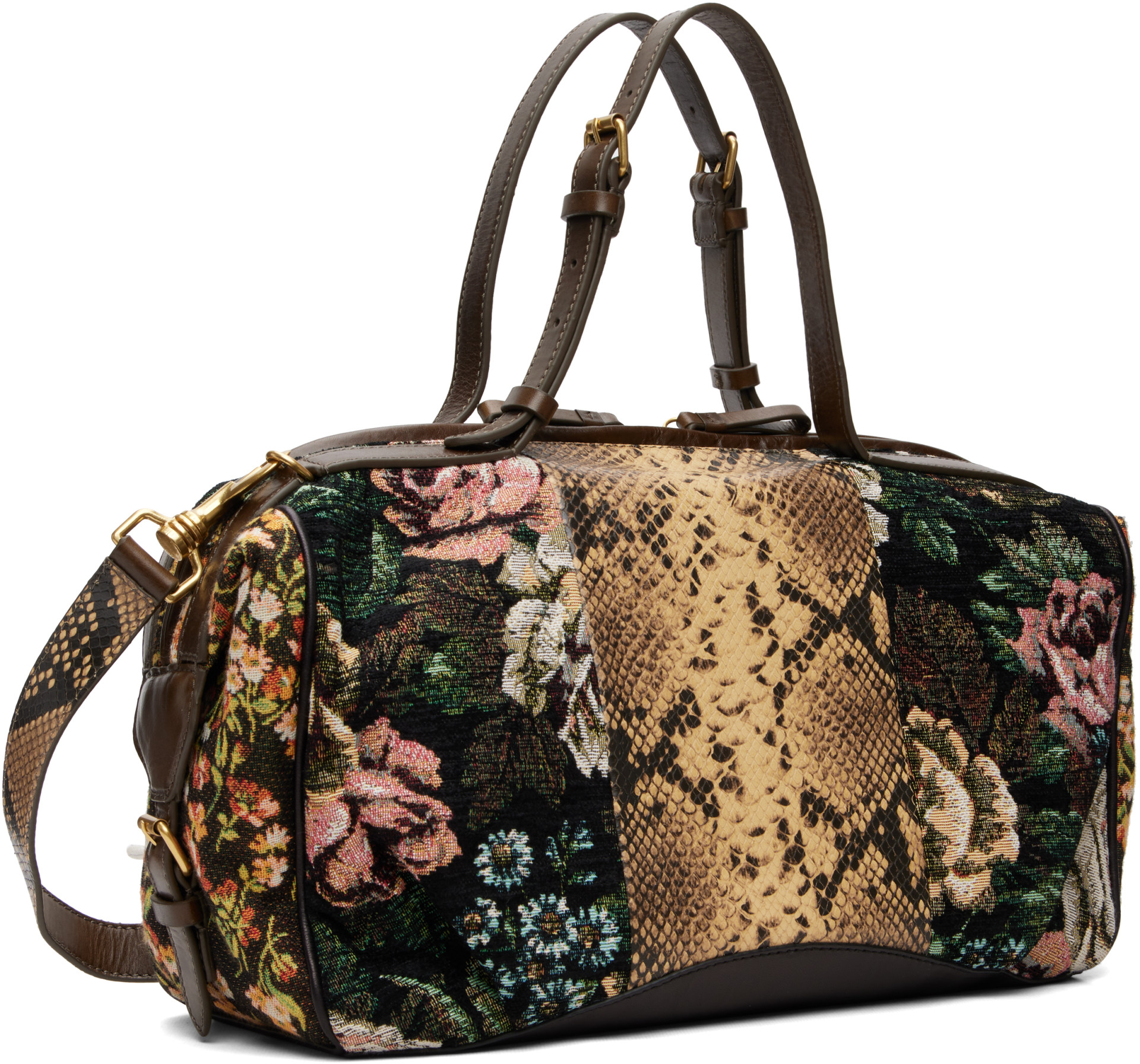 DRIES VAN NOTENバック Dries Van Noten: Multicolor Floral East-West Bag | SSENSE Canada