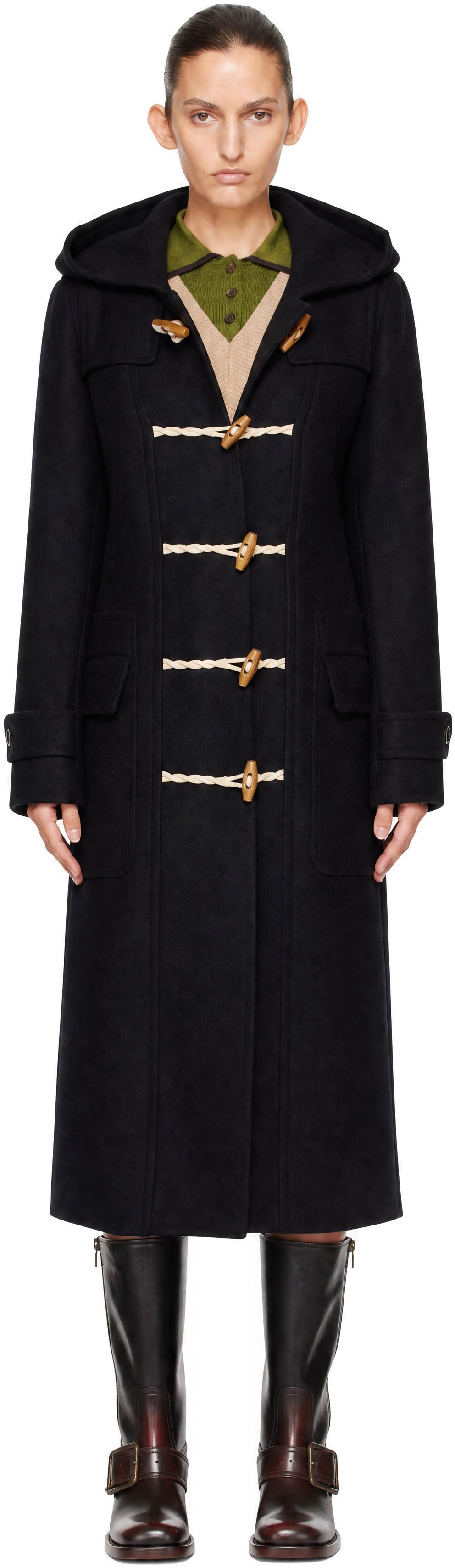 Dries Van Noten - ブラック ウール ダッフルコート