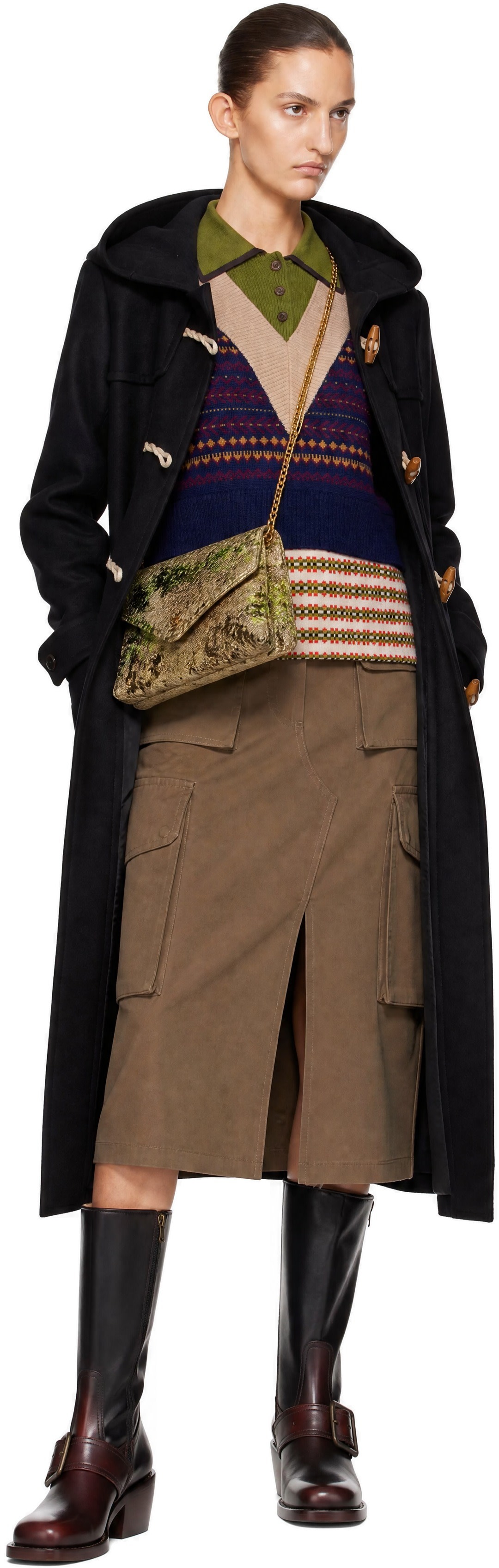 Dries Van Noten - ブラック ウール ダッフルコート
