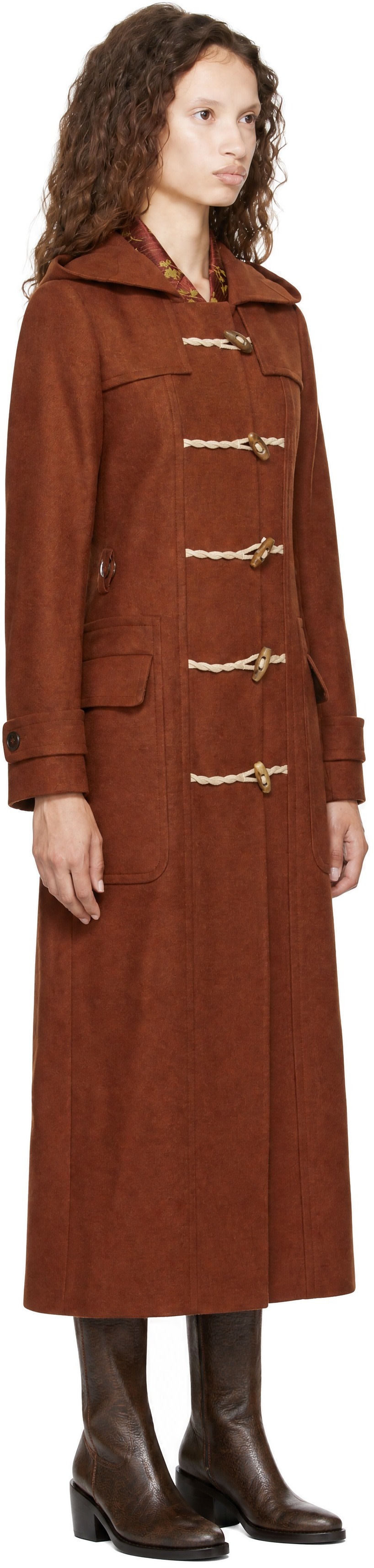 Dries Van Noten - オレンジ ウール ダッフルコート