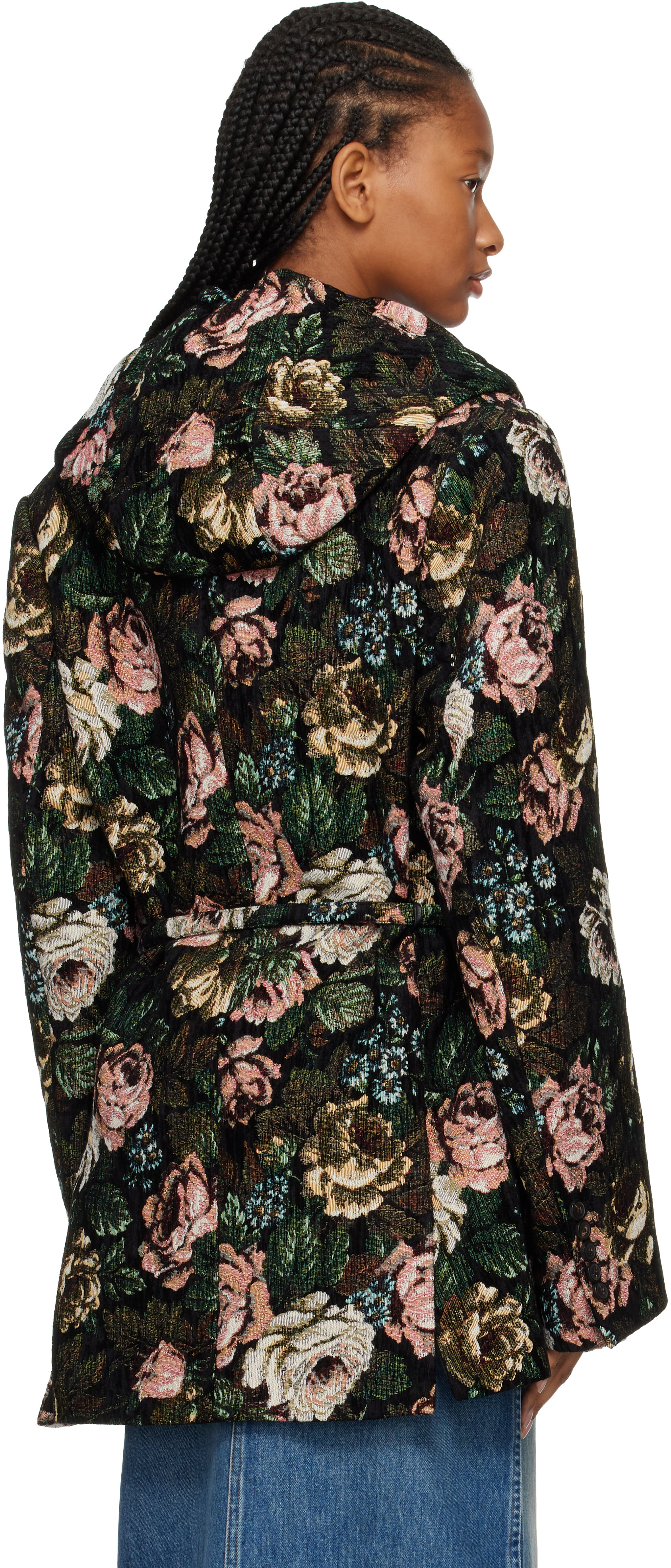 Dries Van Noten: Multicolor Hooded Floral Peacoat | SSENSE