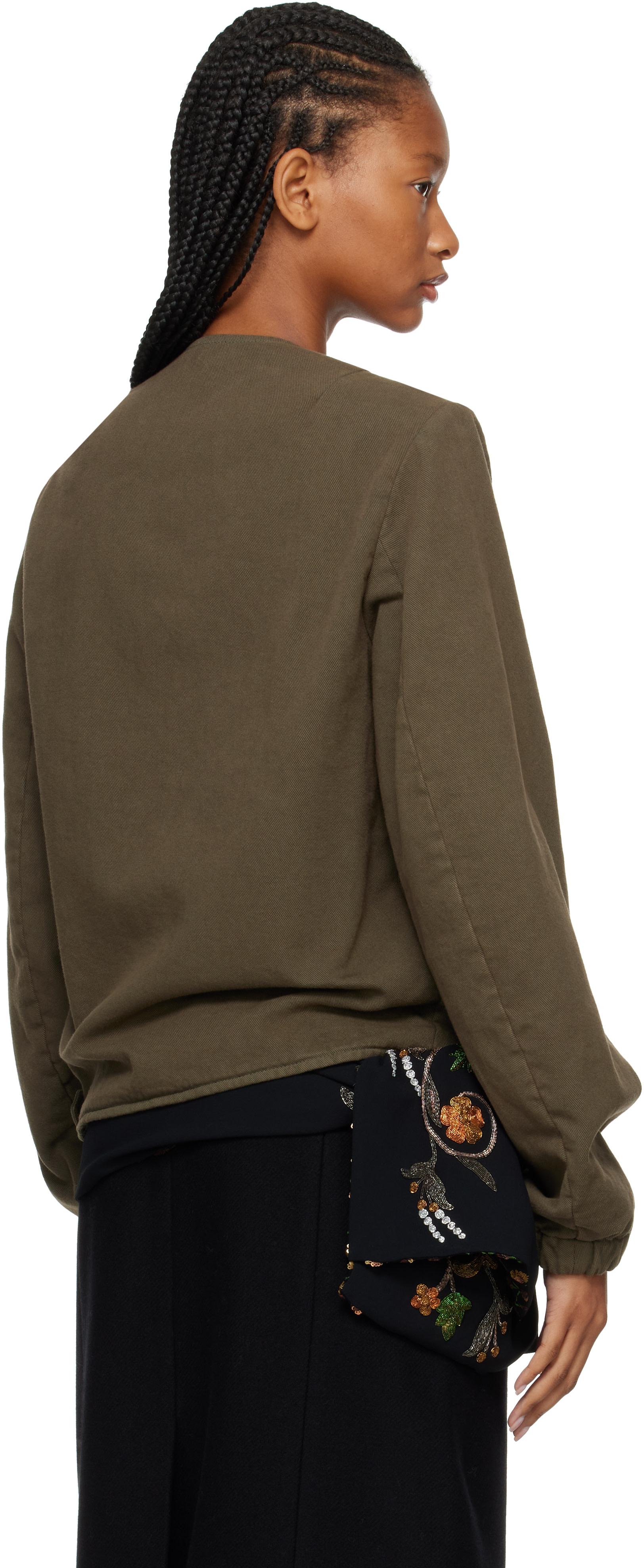 Dries Van Noten - Khaki Collarless Jacket
