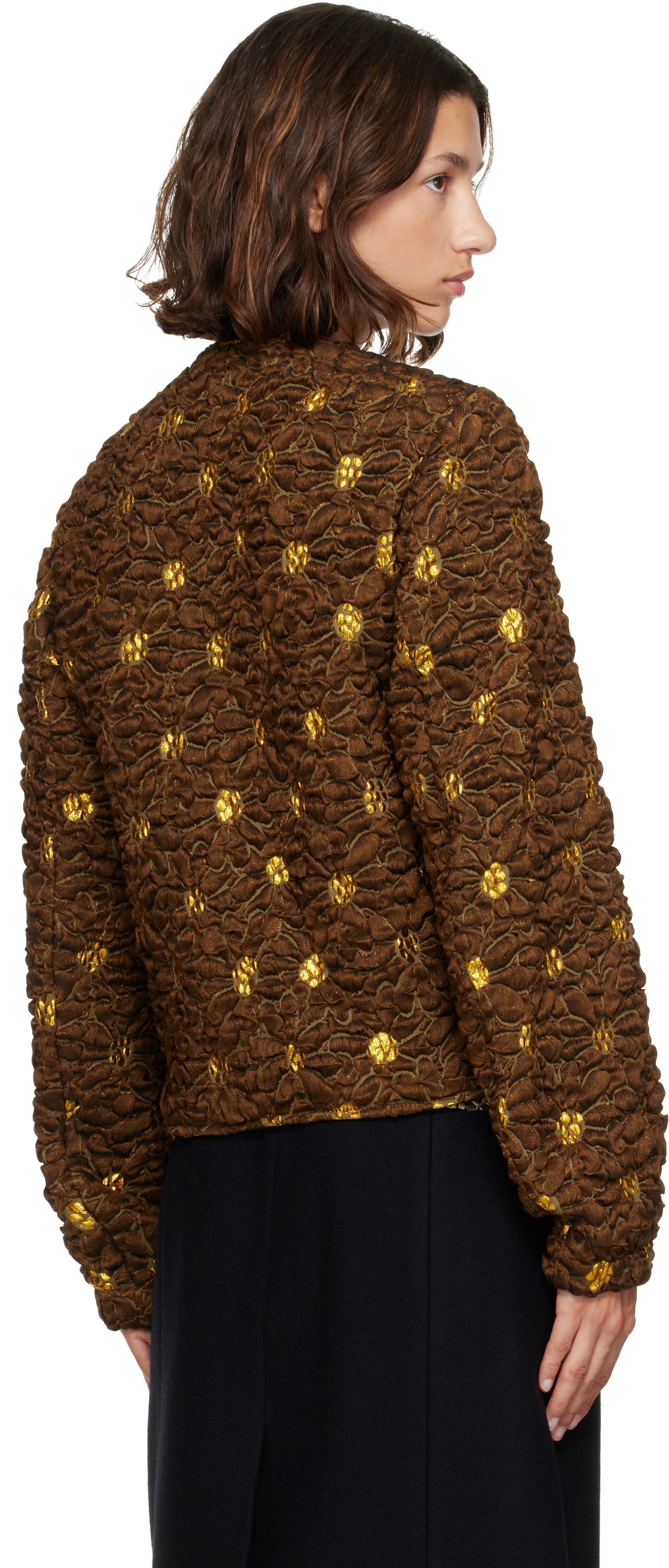 Dries Van Noten - Brown Cloqué Jacket