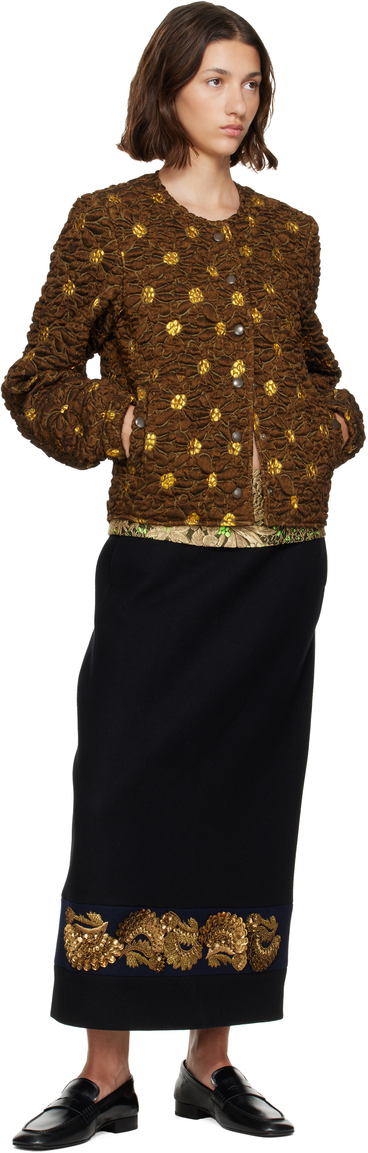 Dries Van Noten - Brown Cloqué Jacket