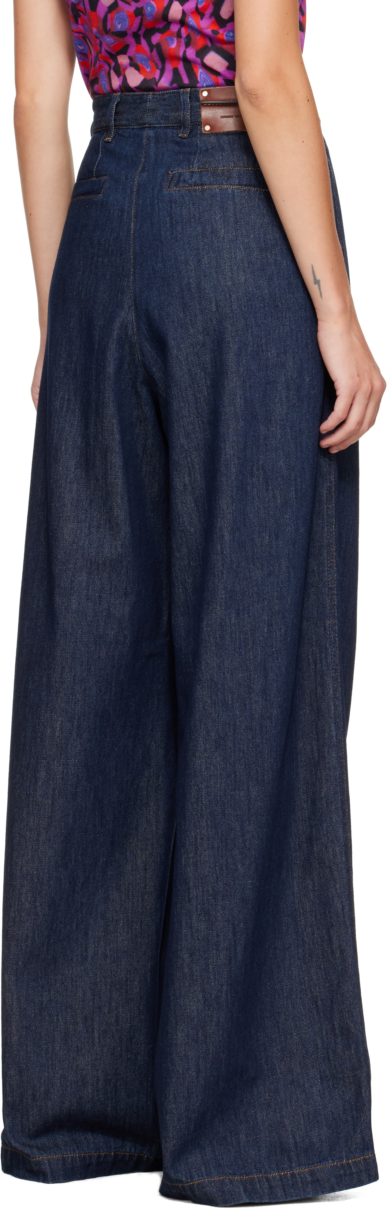 dries van noten デニム Dries Van Noten: Navy Wide Leg Denim Jeans | SSENSE