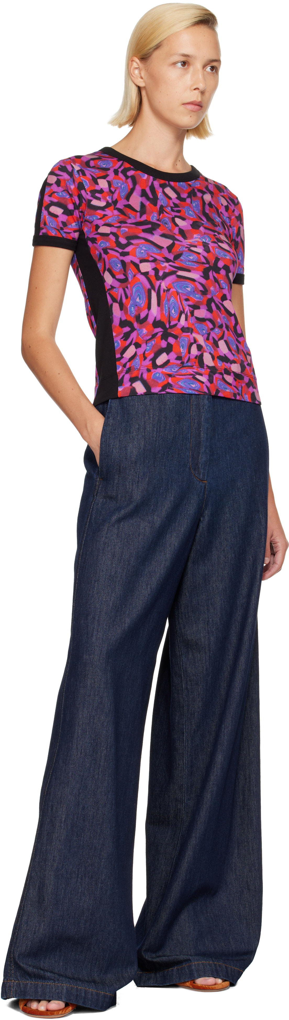 Dries Van Noten: Navy Wide Leg Denim Jeans | SSENSE