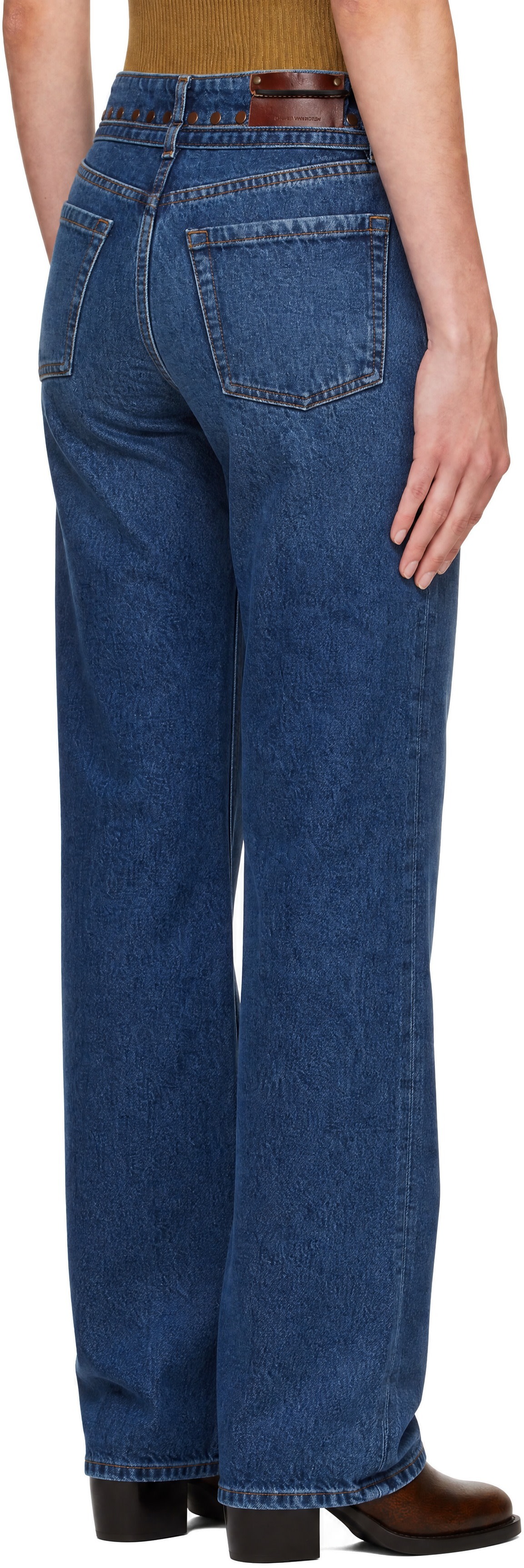 Dries Van Noten - Jean bleu à clous