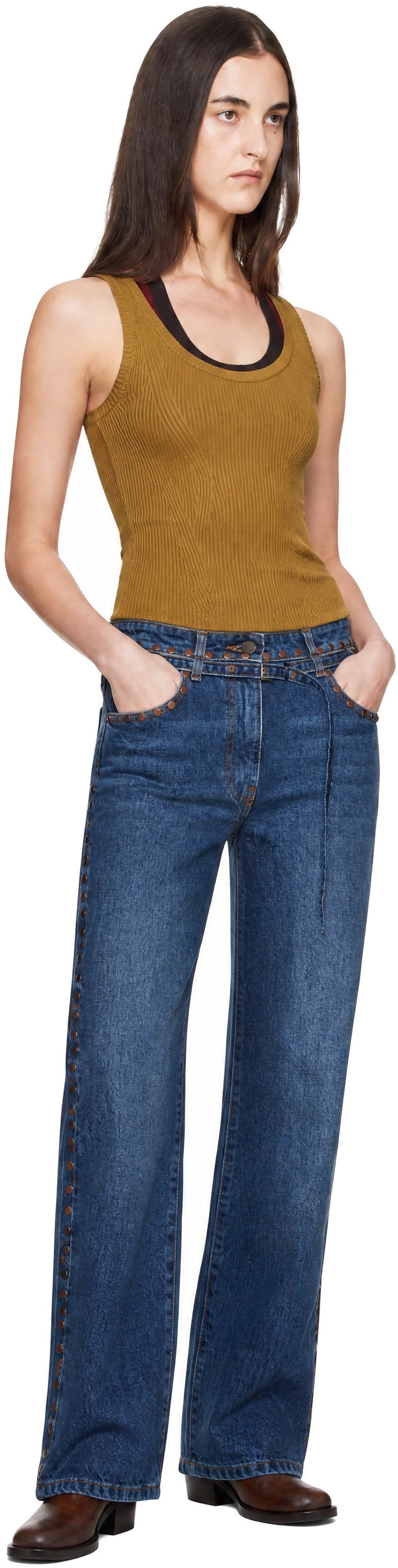 Dries Van Noten - Jean bleu à clous