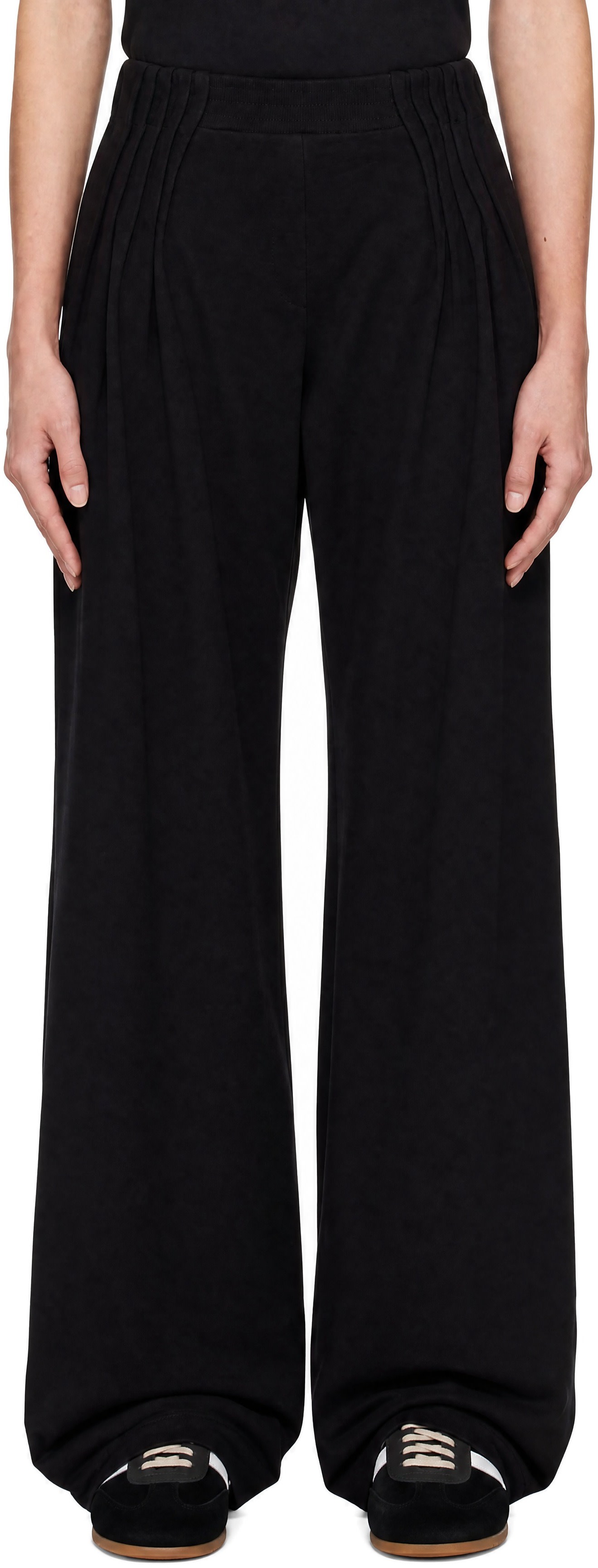 Dries Van Noten: Black Pleated Lounge Pants | SSENSE