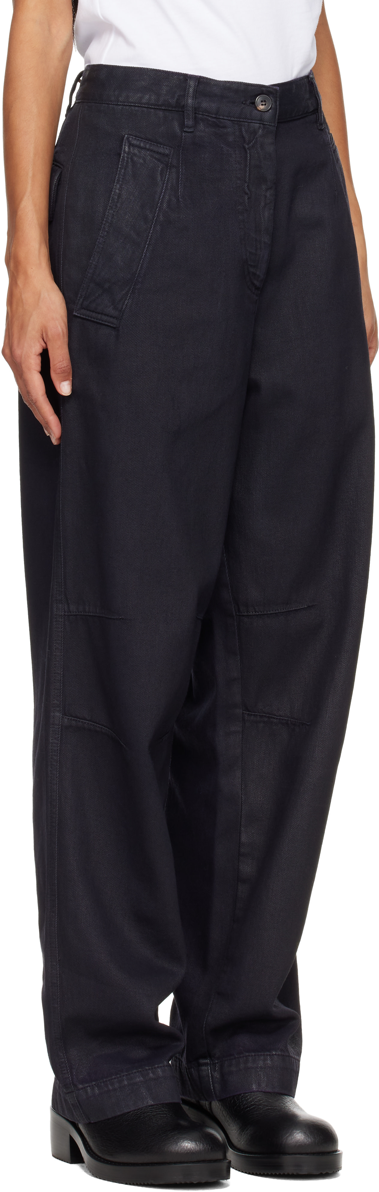 Dries Van Noten - Jean noir à pinces