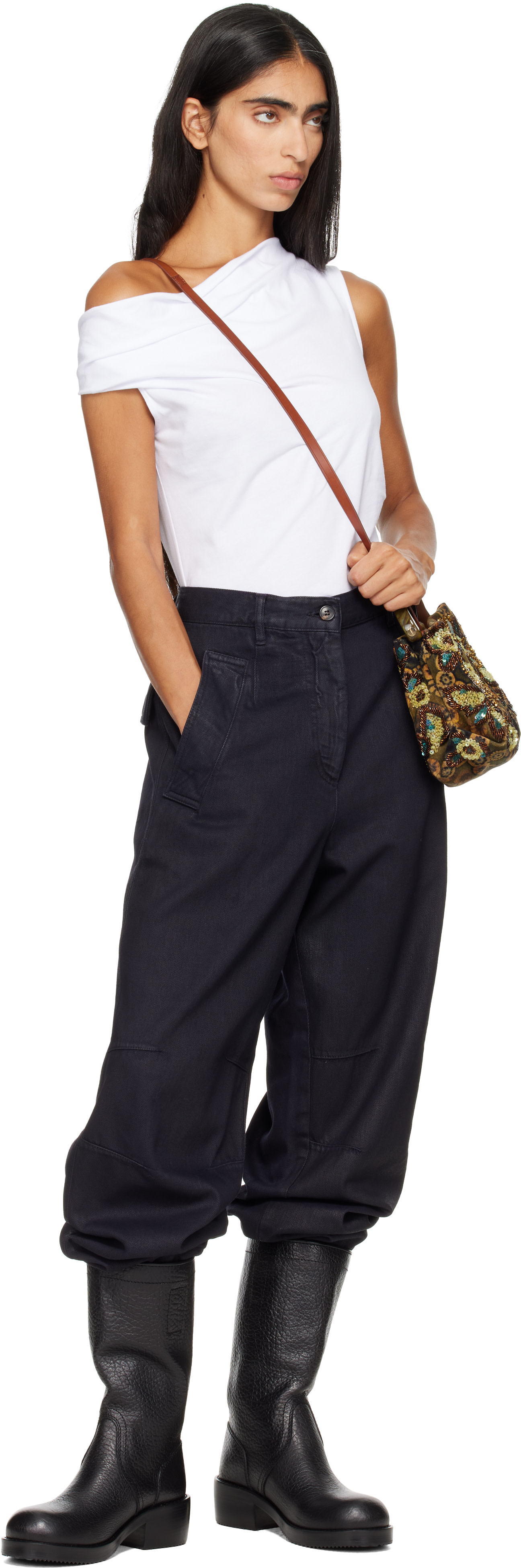Dries Van Noten - Jean noir à pinces