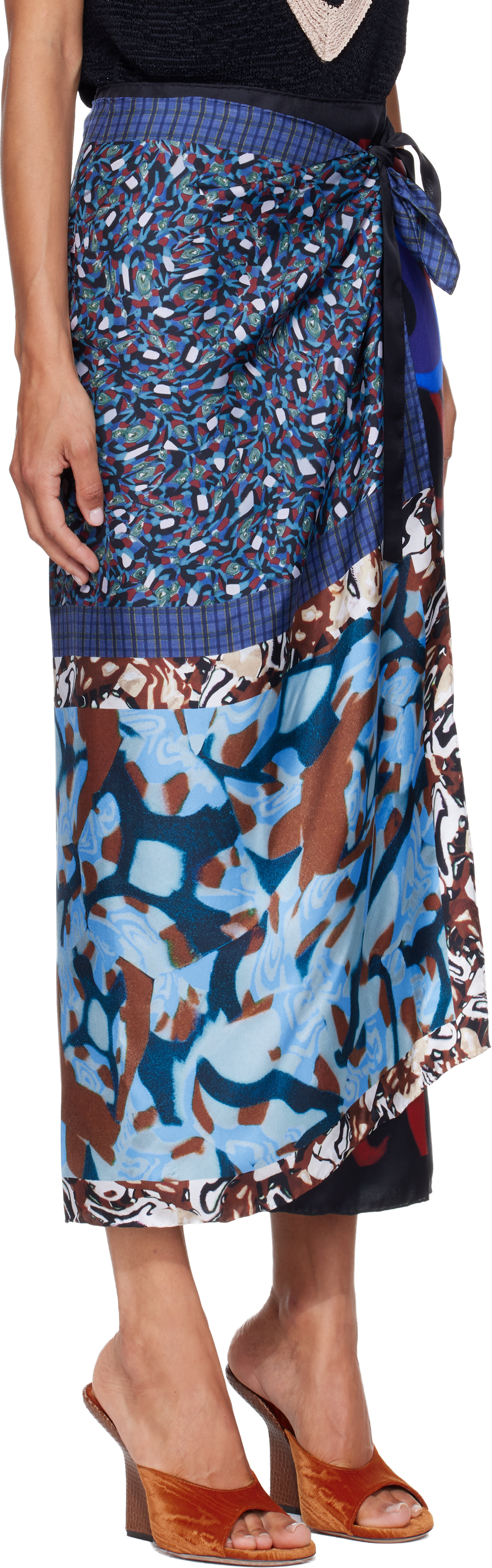 Dries Van Noten: Multicolor Wrap Scarf Midi Skirt | SSENSE