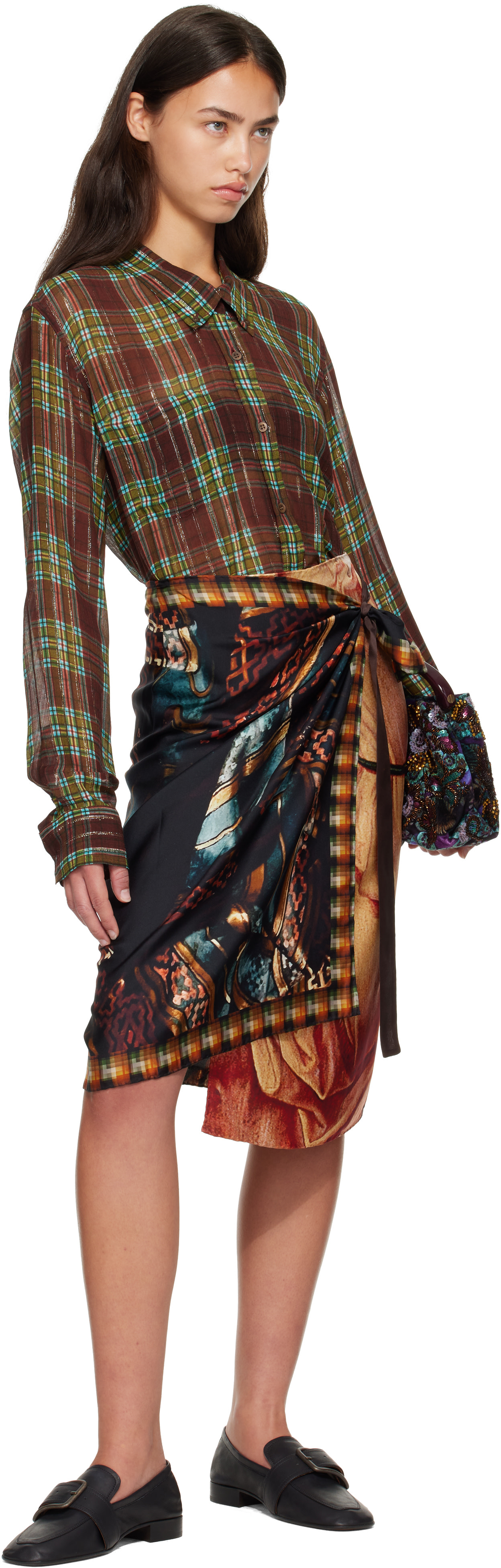 dries van noten ラップスカート　スカーフ Dries Van Noten: マルチカラー Wrap Scarf ミディアムスカート