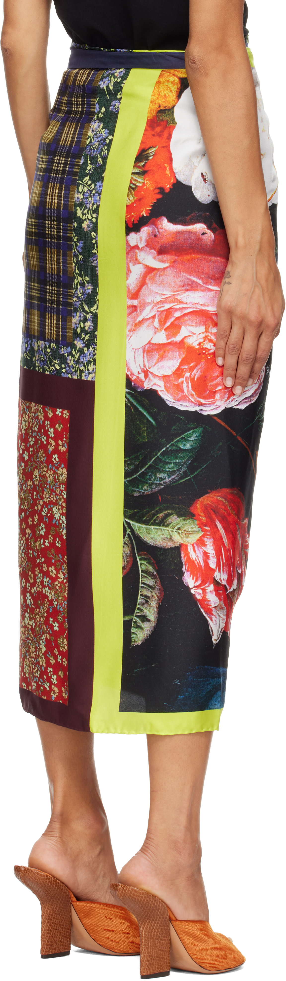 Dries Van Noten: Multicolor Long Wrap Scarf Midi Skirt | SSENSE
