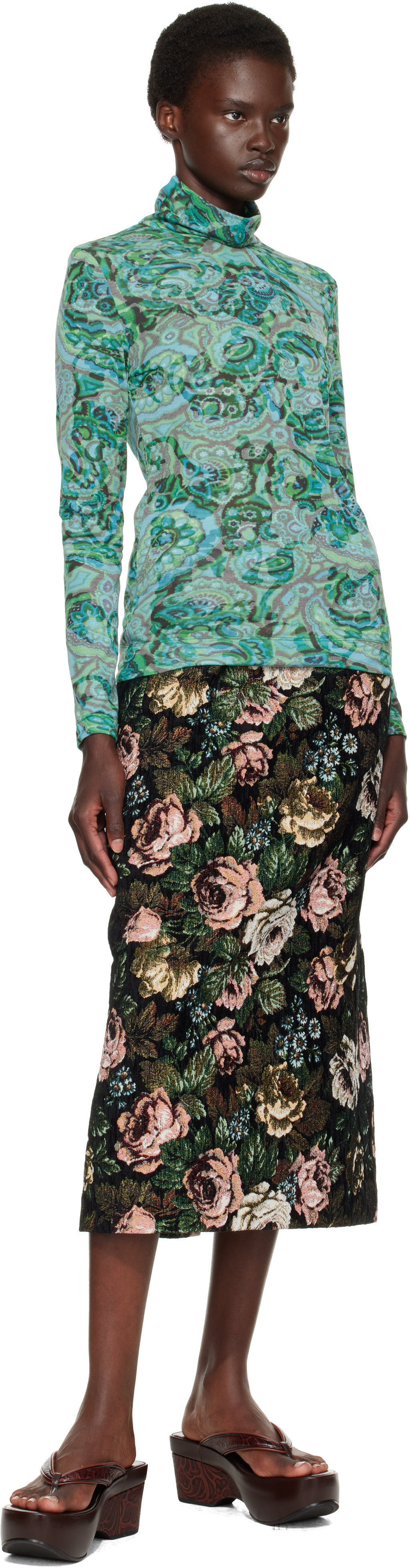 ミ*ミ様 DRIES VAN NOTEN 花柄マキシ丈オーバーラップロングスカー ミ*ミ様 DRIES VAN NOTEN 花柄マキシ丈オーバーラップロングスカー ミ