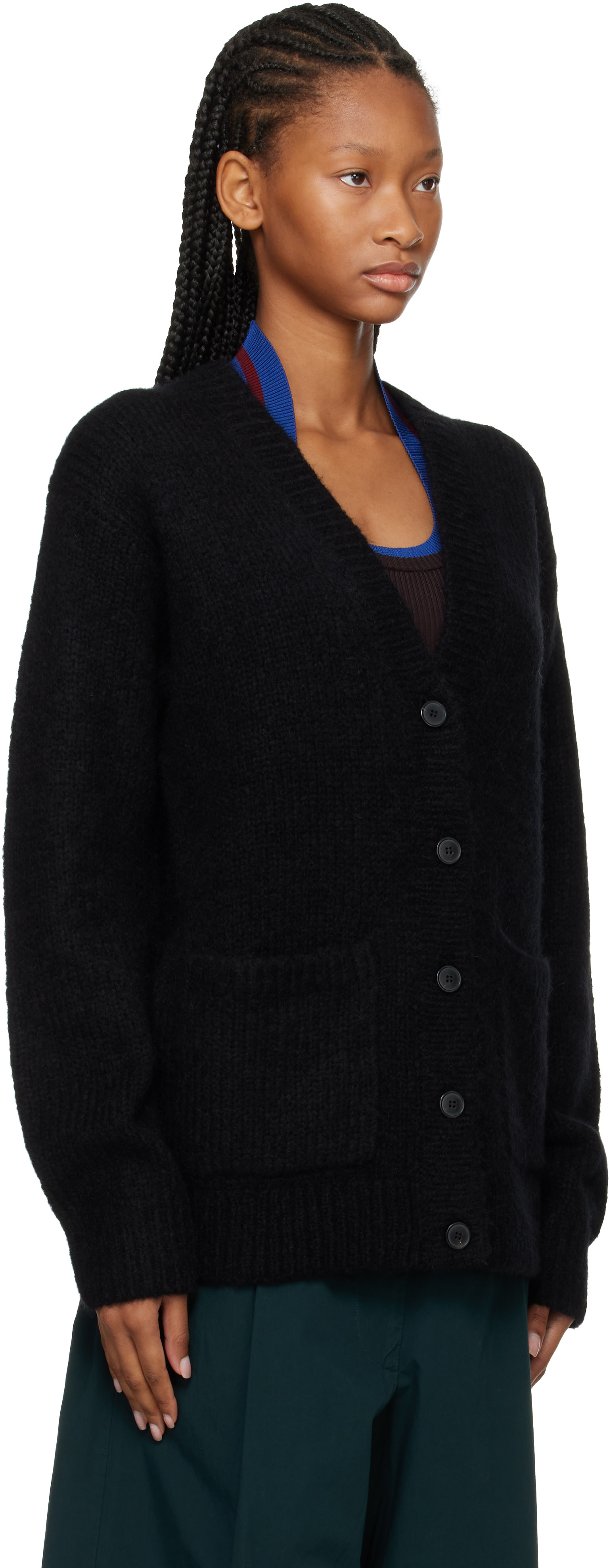 Dries Van Noten: Black Alpaca Cardigan | SSENSE United Kingdom