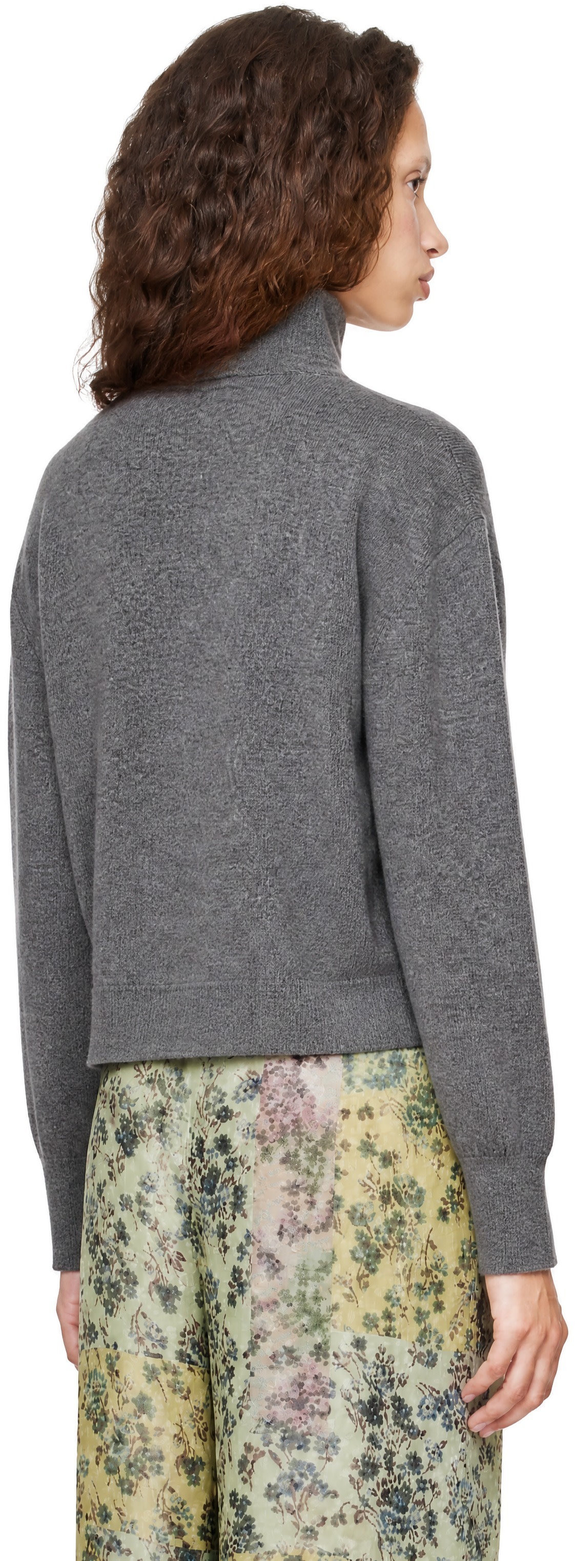 Dries Van Noten: グレー クロップド カシミヤ セーター | SSENSE 日本